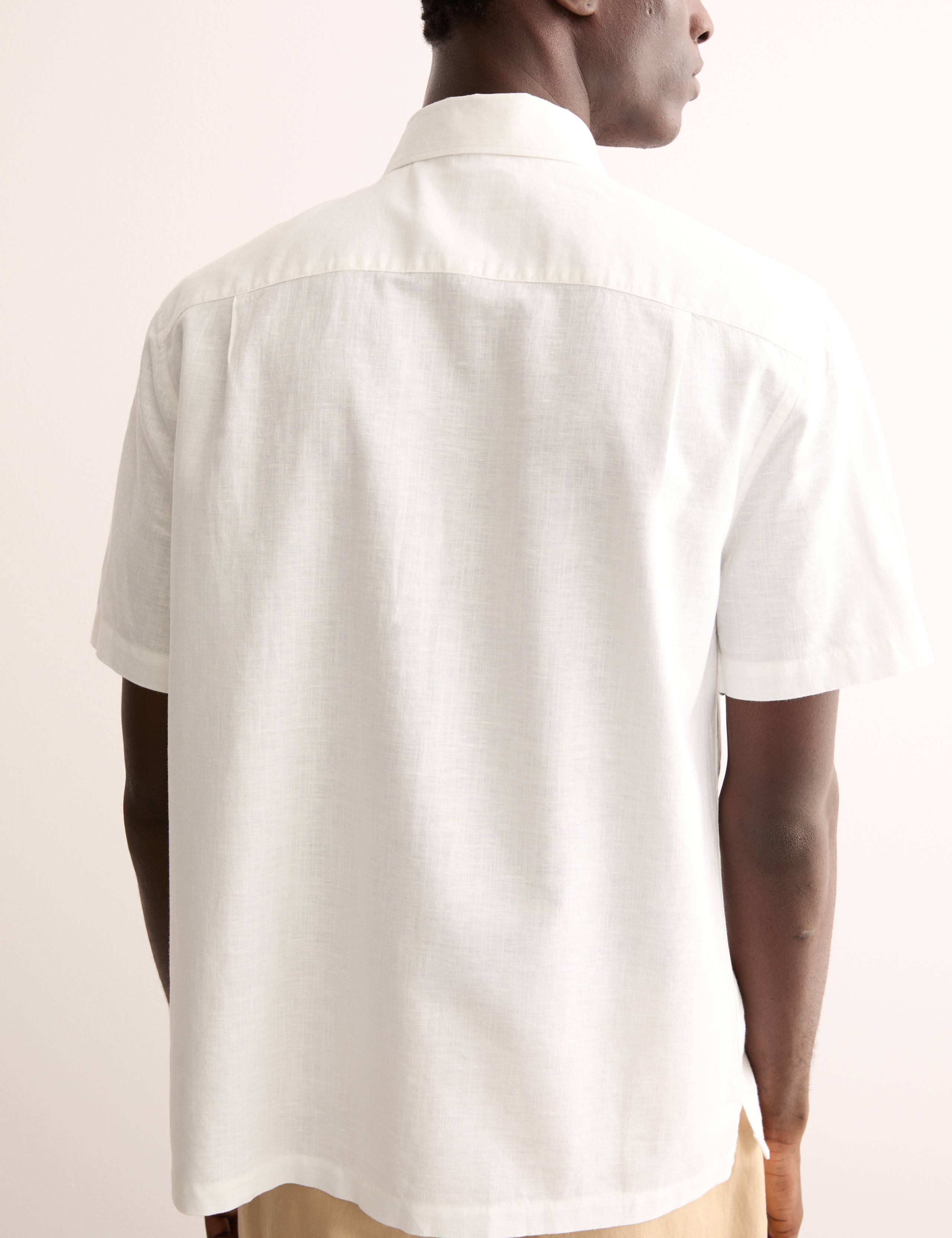 Regular Fit Luxury Linen Cotton Blend Short Sleeve Shirt 4 of 8
