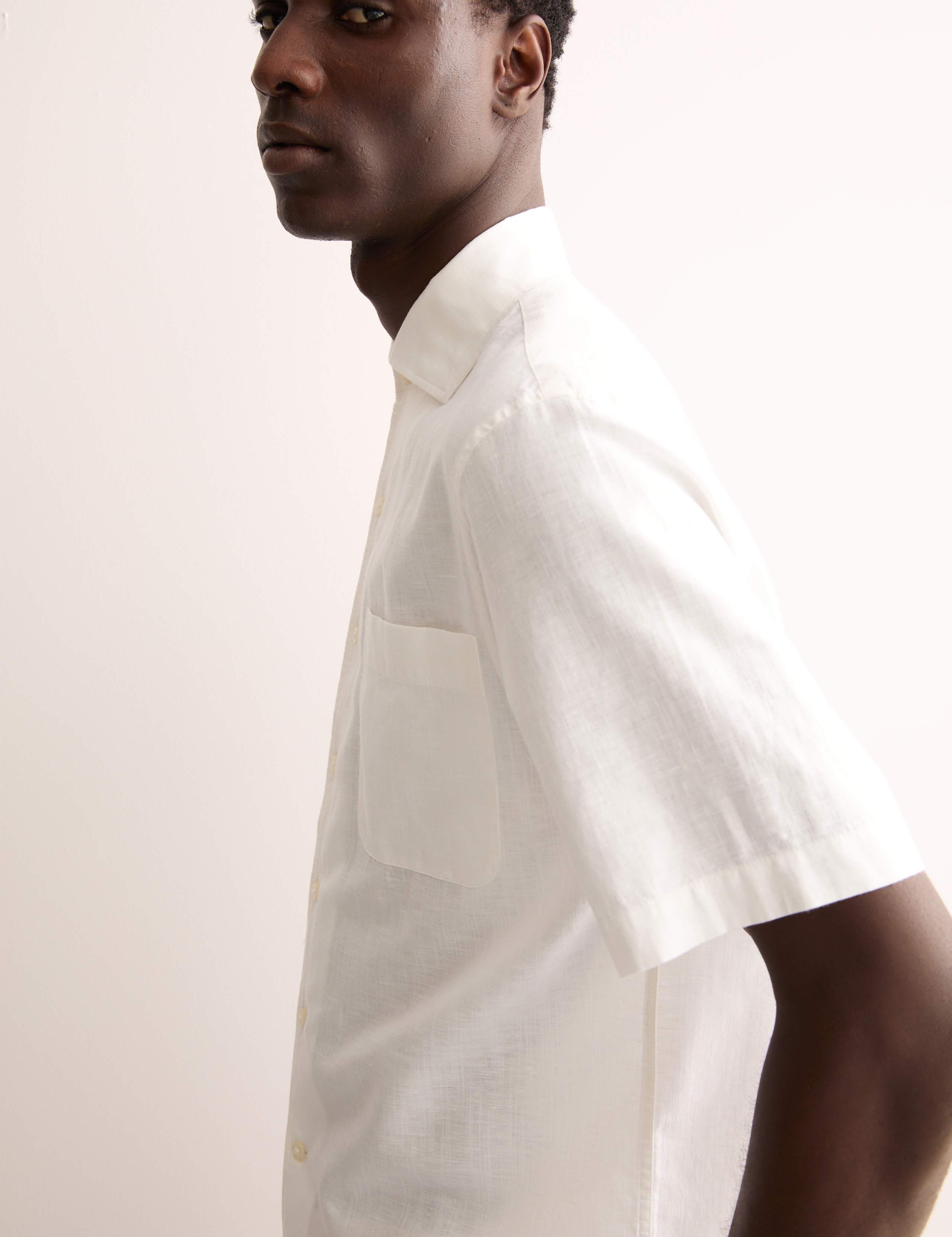 Regular Fit Luxury Linen Cotton Blend Short Sleeve Shirt 5 of 8