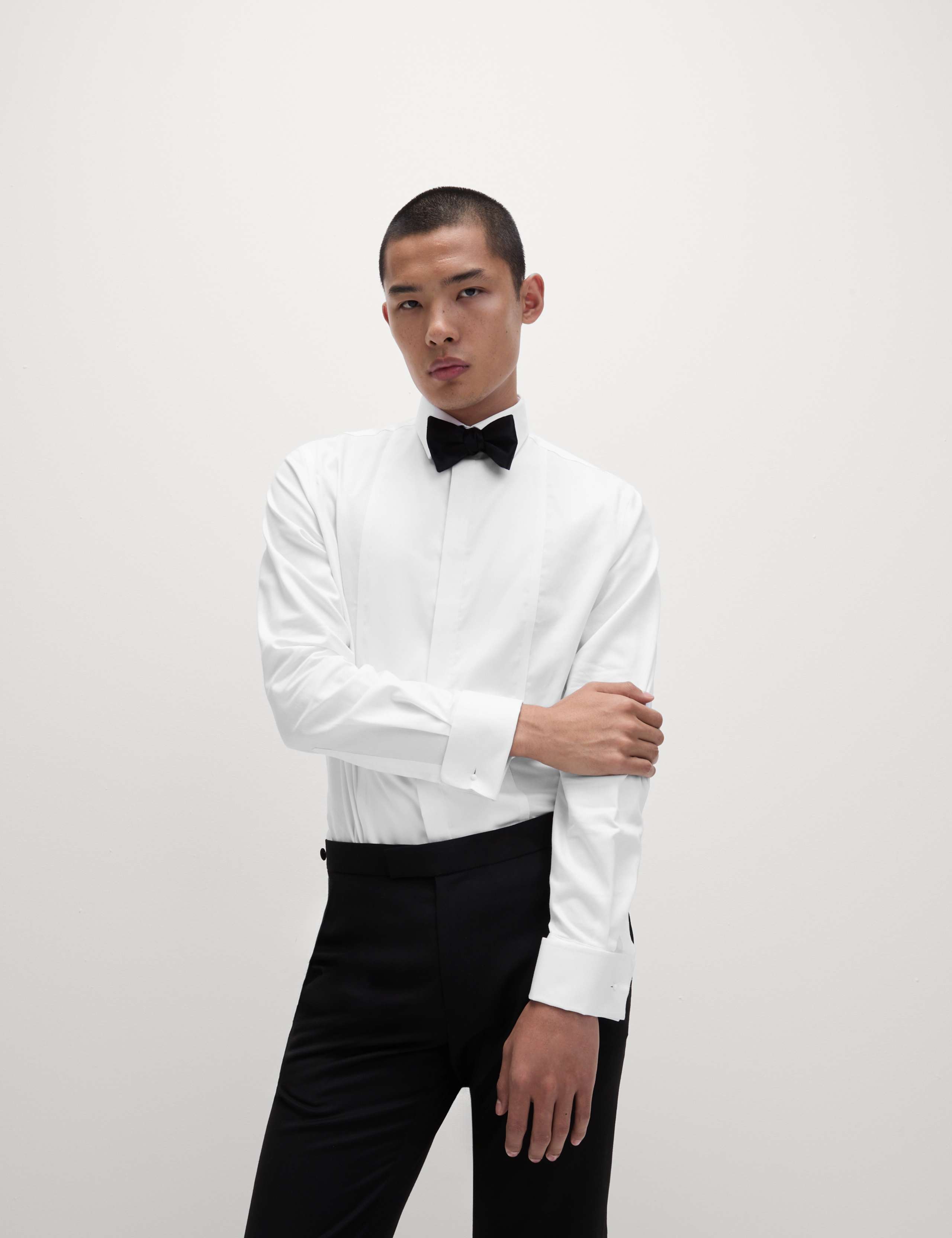 Regular Fit Cotton Dress Shirt with Bow Tie 5 of 6