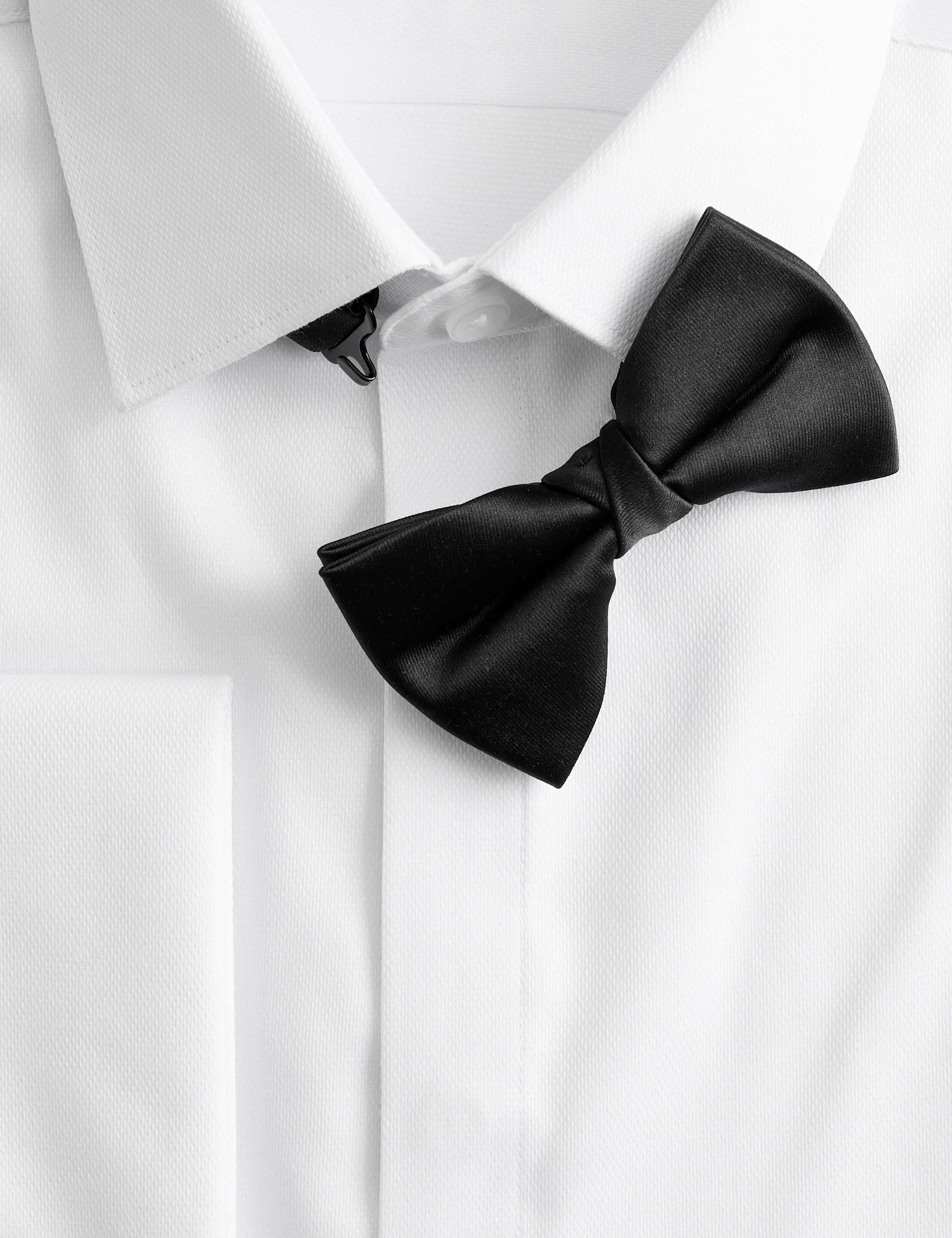 Regular Fit 2 Inch Shorter Luxury Cotton Shirt with Bow Tie 2 of 2