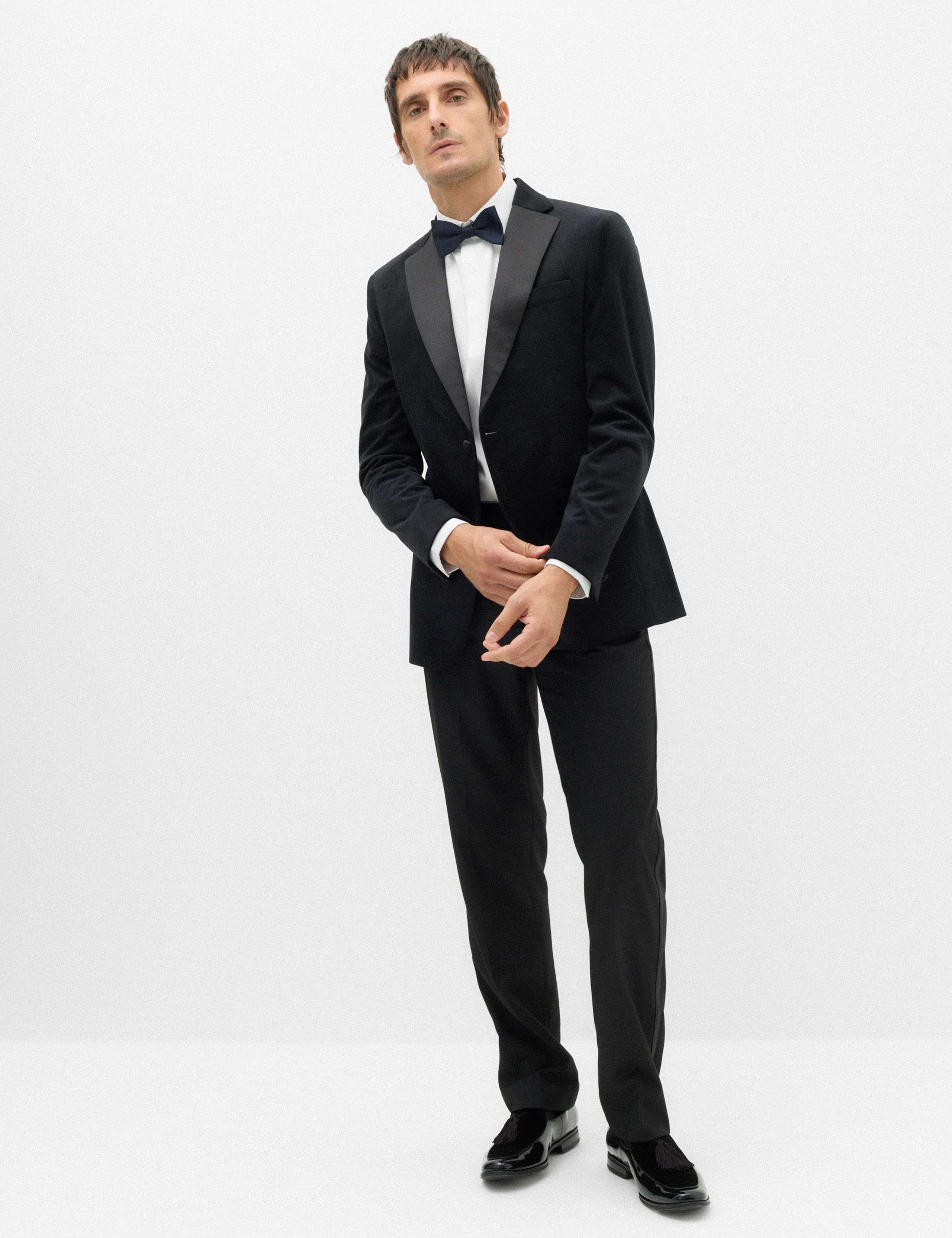 Slim Fit Cotton Dress Shirt with Bow Tie 7 of 8