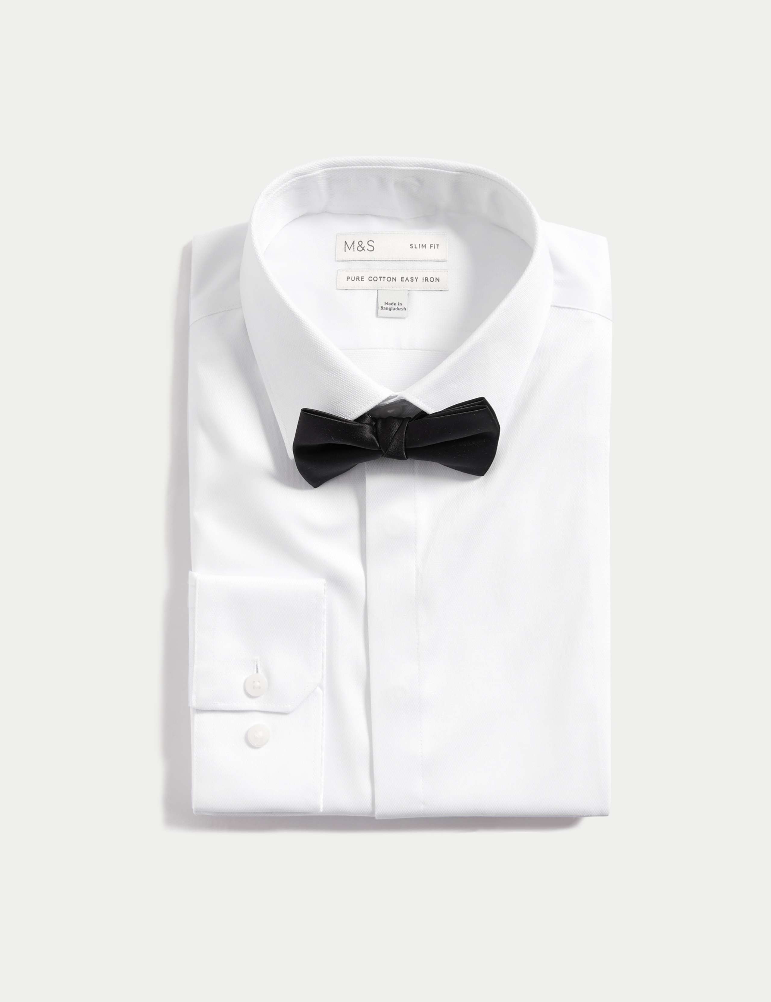 Slim Fit Cotton Dress Shirt with Bow Tie 2 of 6