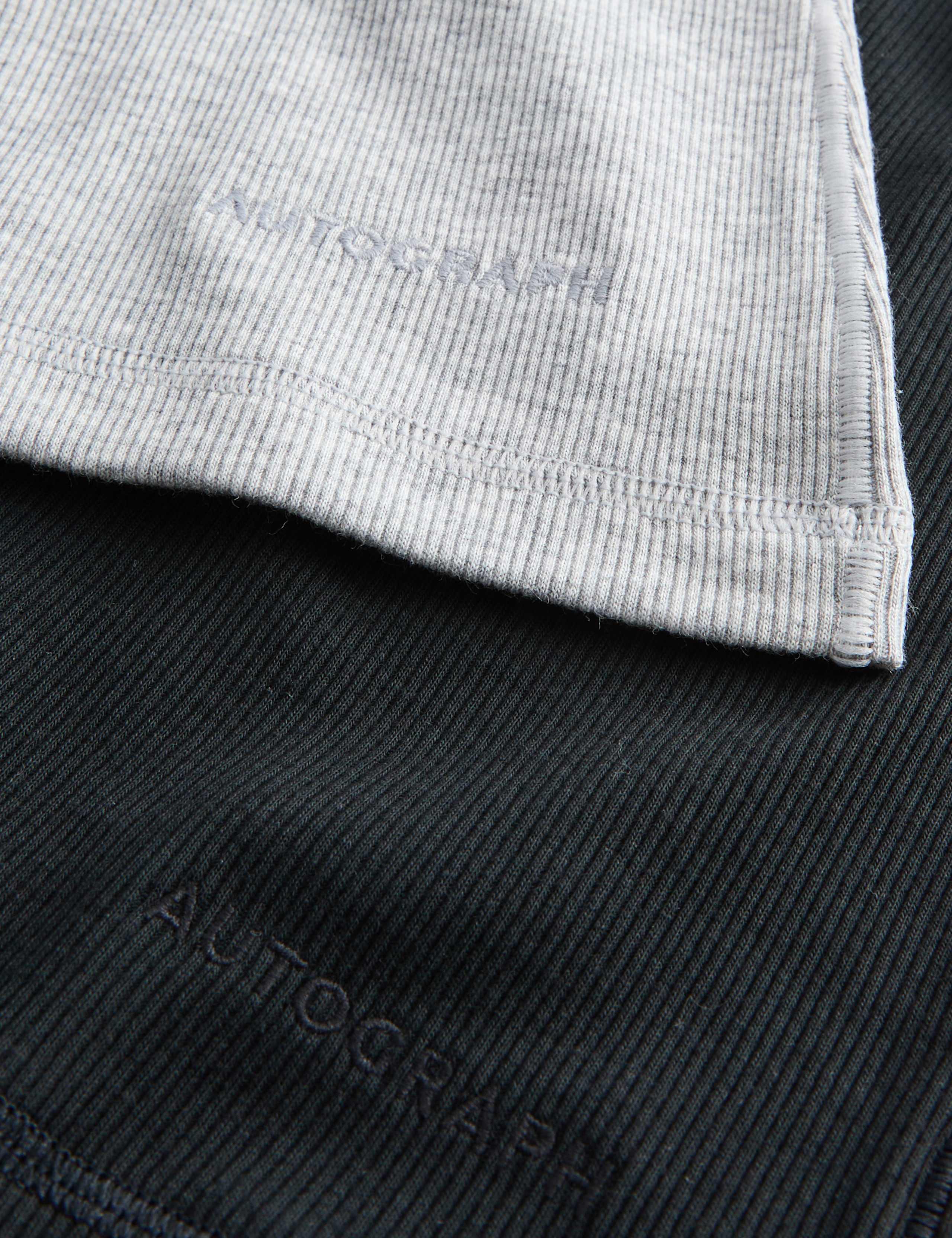 2 Pack Cotton Rich Ribbed Sleeveless Vests 2 of 3