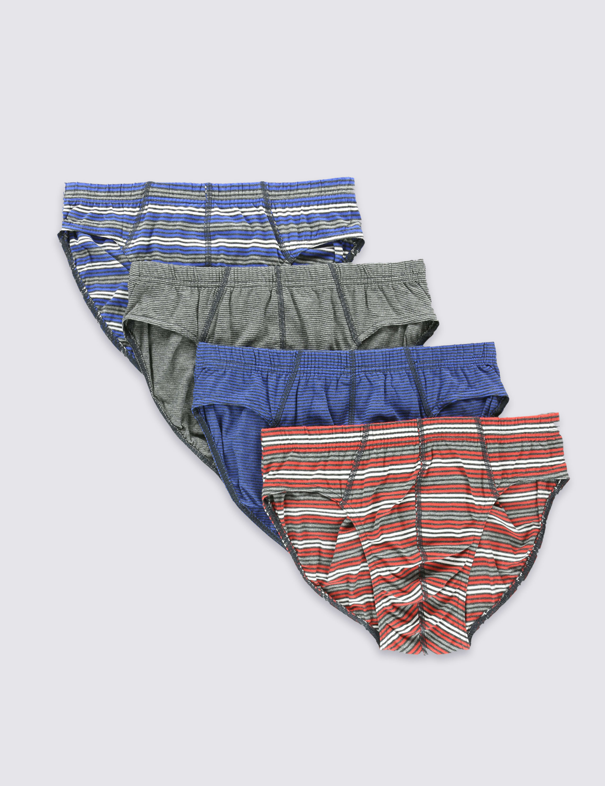4pk Pure Cotton Striped Slips 2 of 3