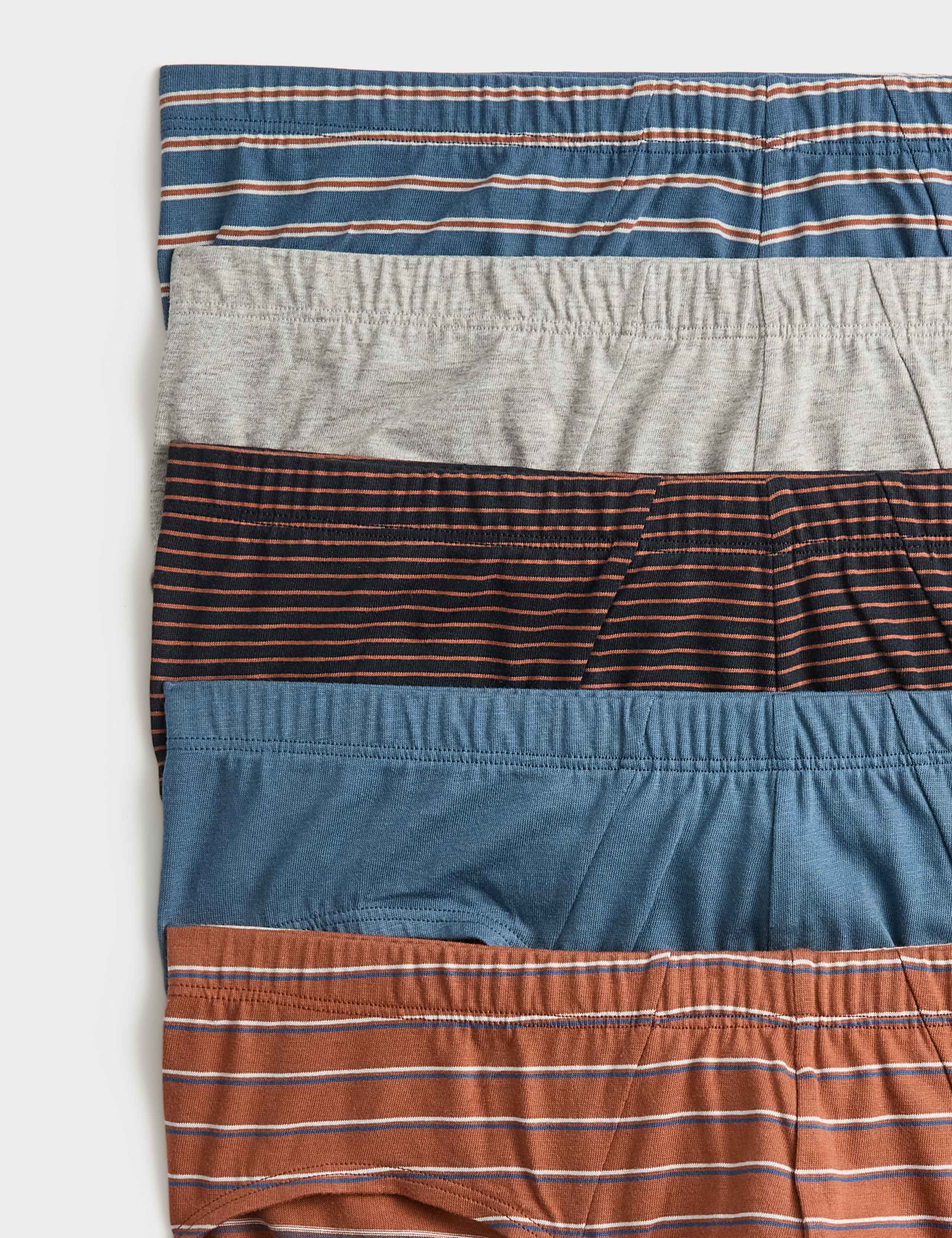 5 Pack Pure Cotton Cool & Fresh™ Striped Briefs 2 of 2