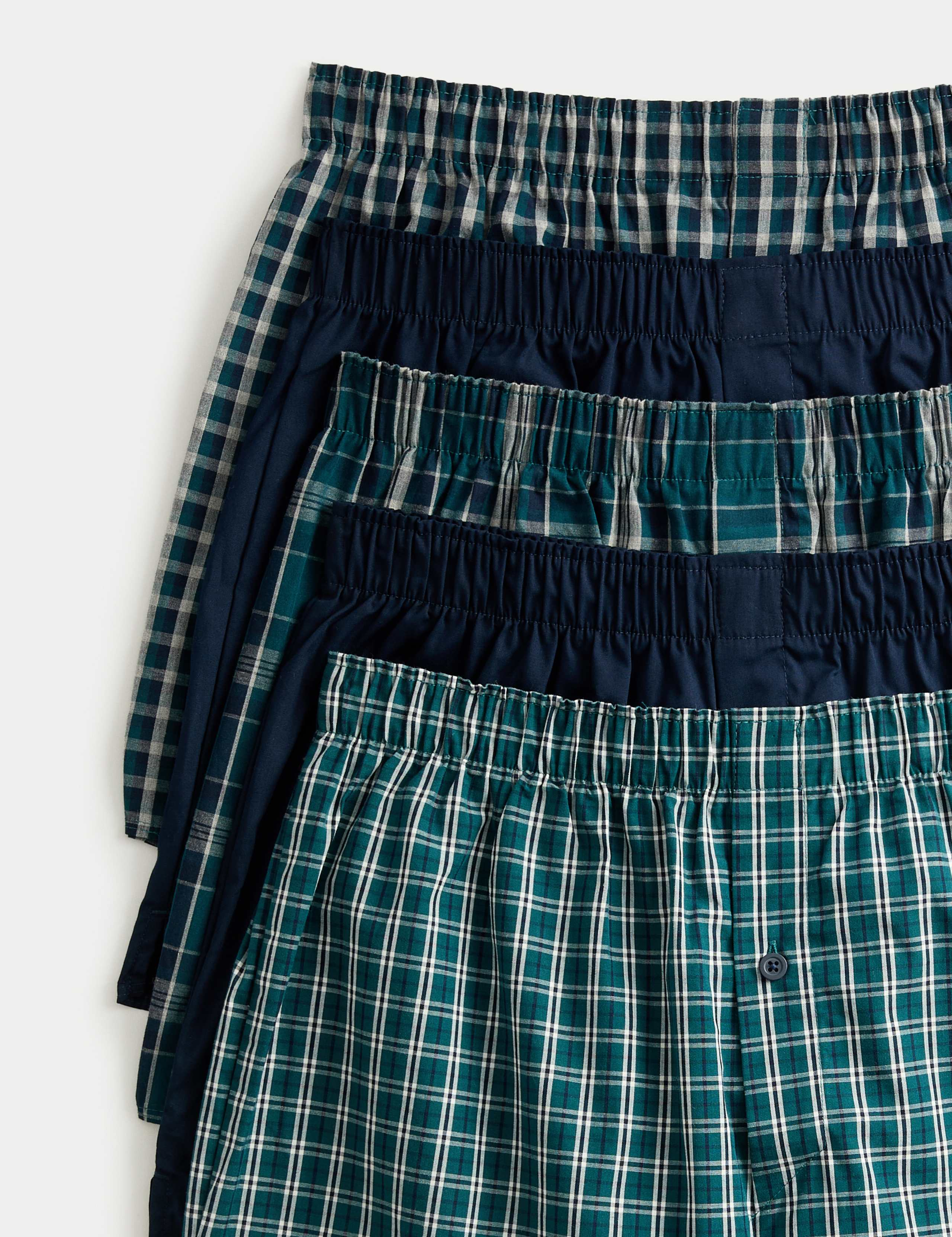 5pk Pure Cotton StayNew™ Woven Boxers 2 of 2