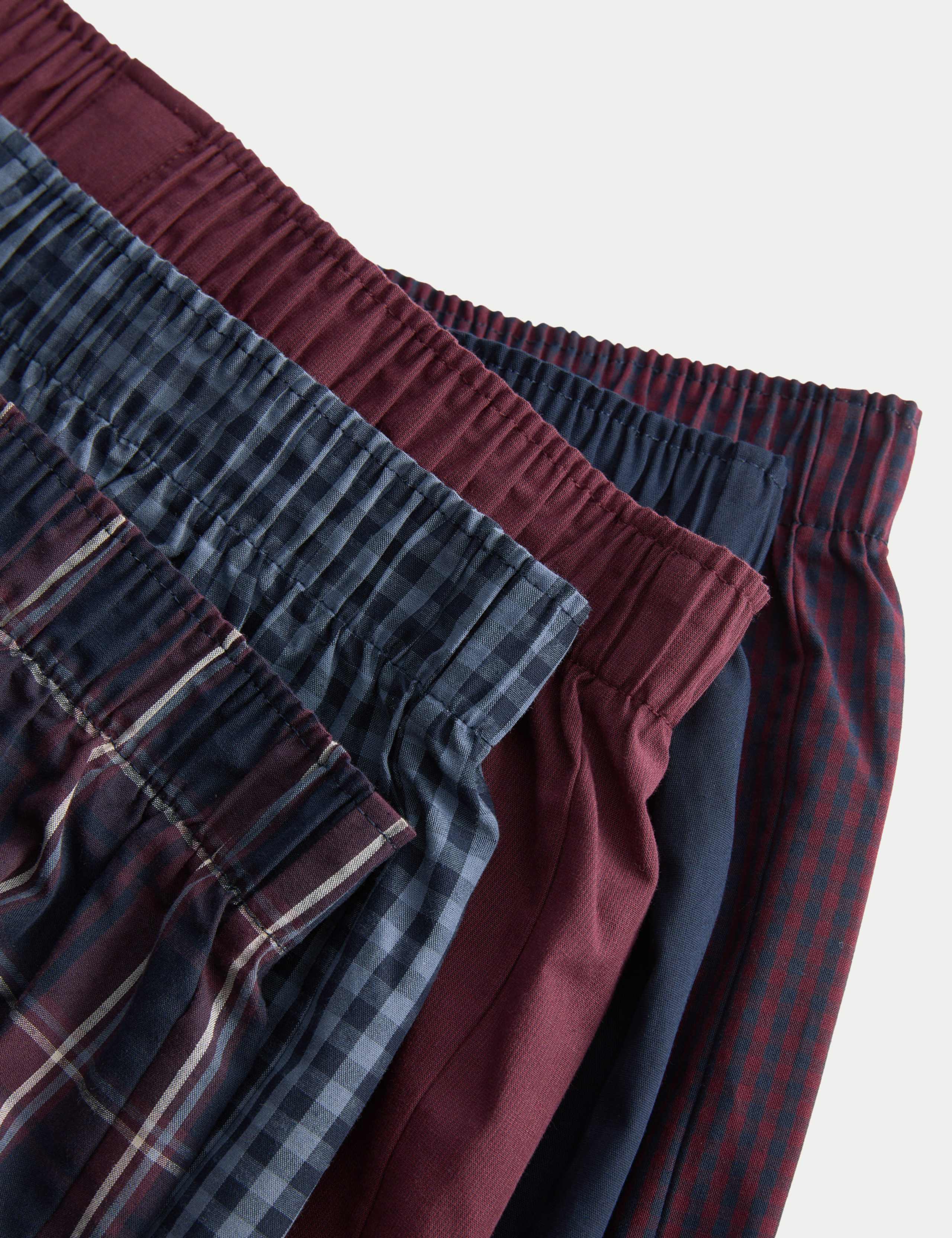 5 Pack Pure Cotton Checked Woven Boxers 2 of 2