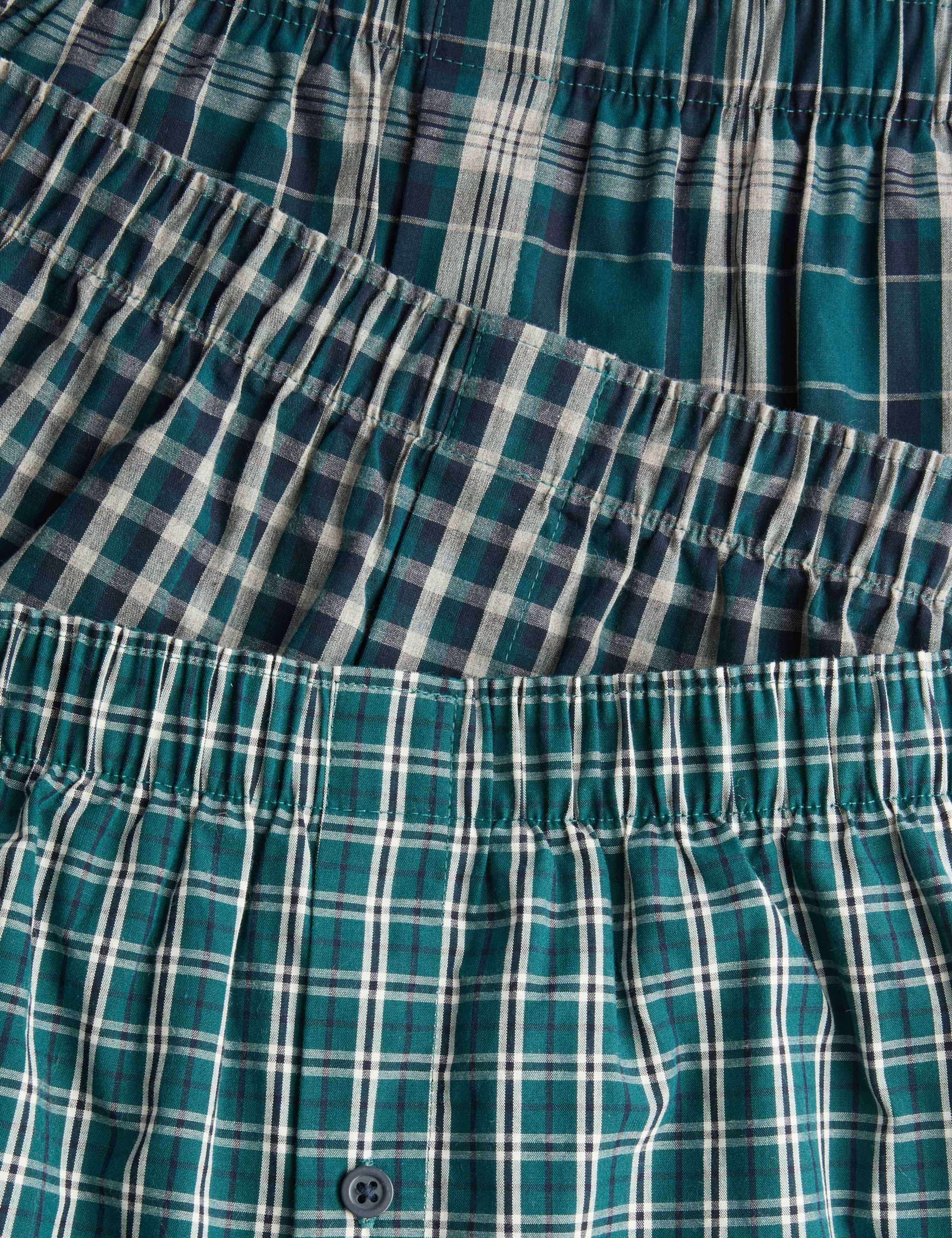 3pk Pure Cotton Checked Woven Boxers 2 of 2