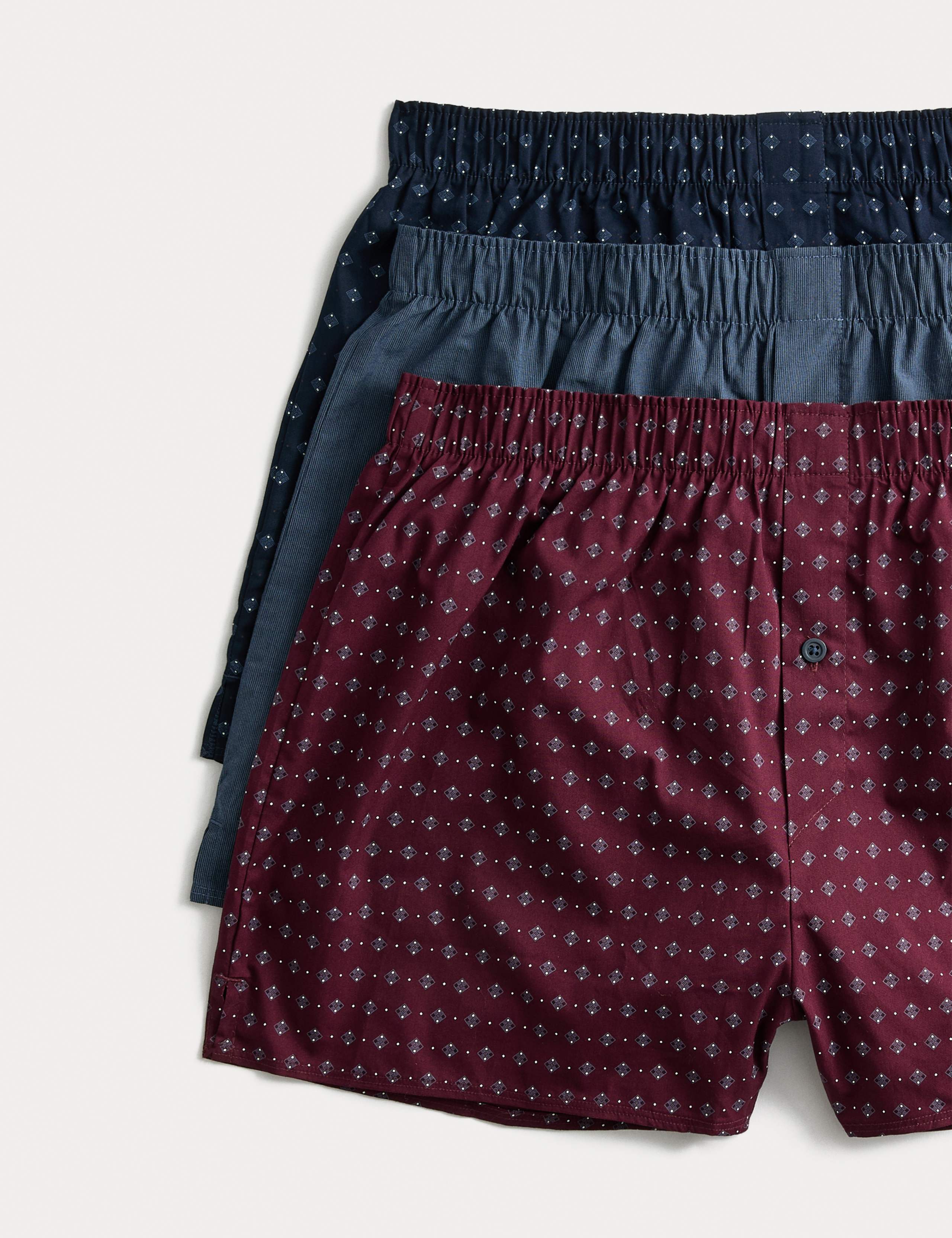 3 Pack Pure Cotton Foulard Woven Boxers 2 of 2