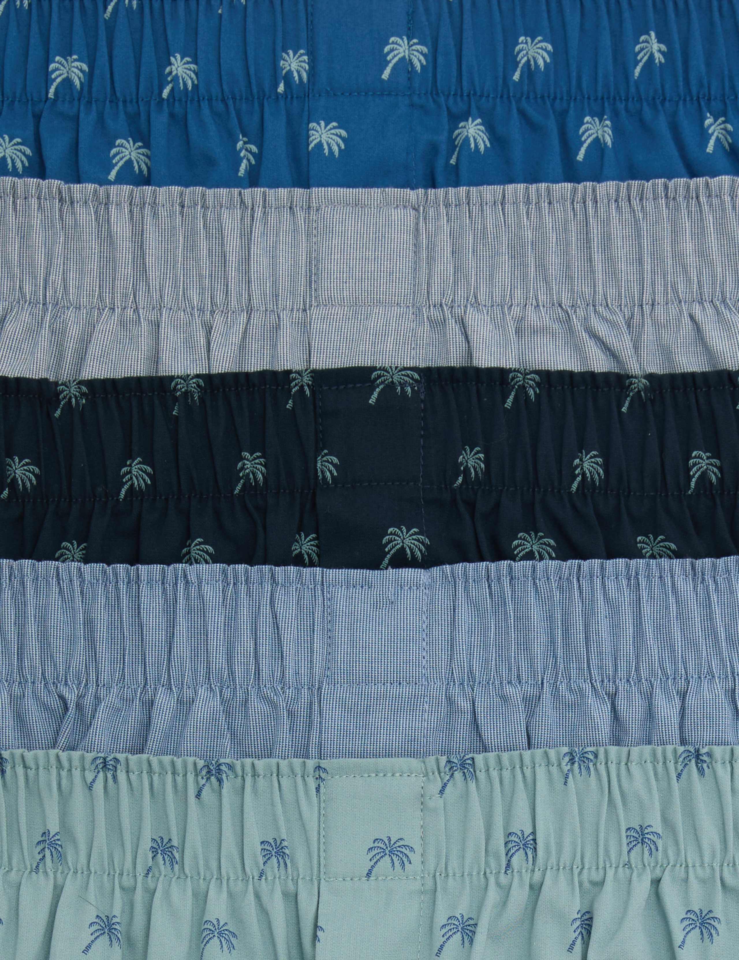 5 Pack Pure Cotton Palm Print Woven Boxers 2 of 2