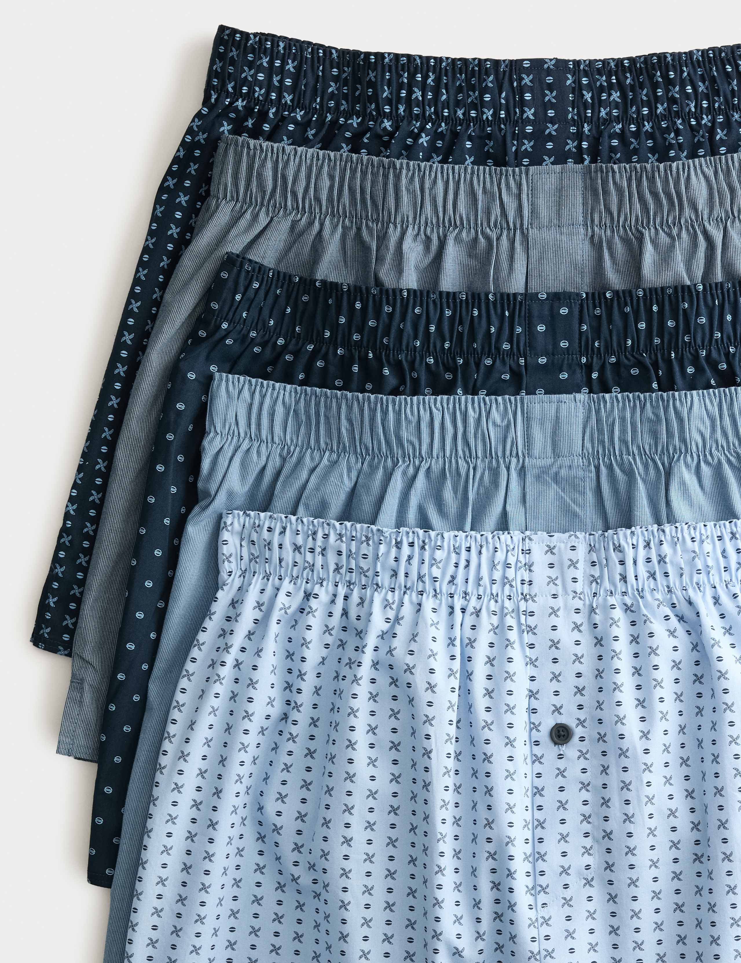 5 Pack Pure Cotton Geometric Woven Boxers 2 of 2