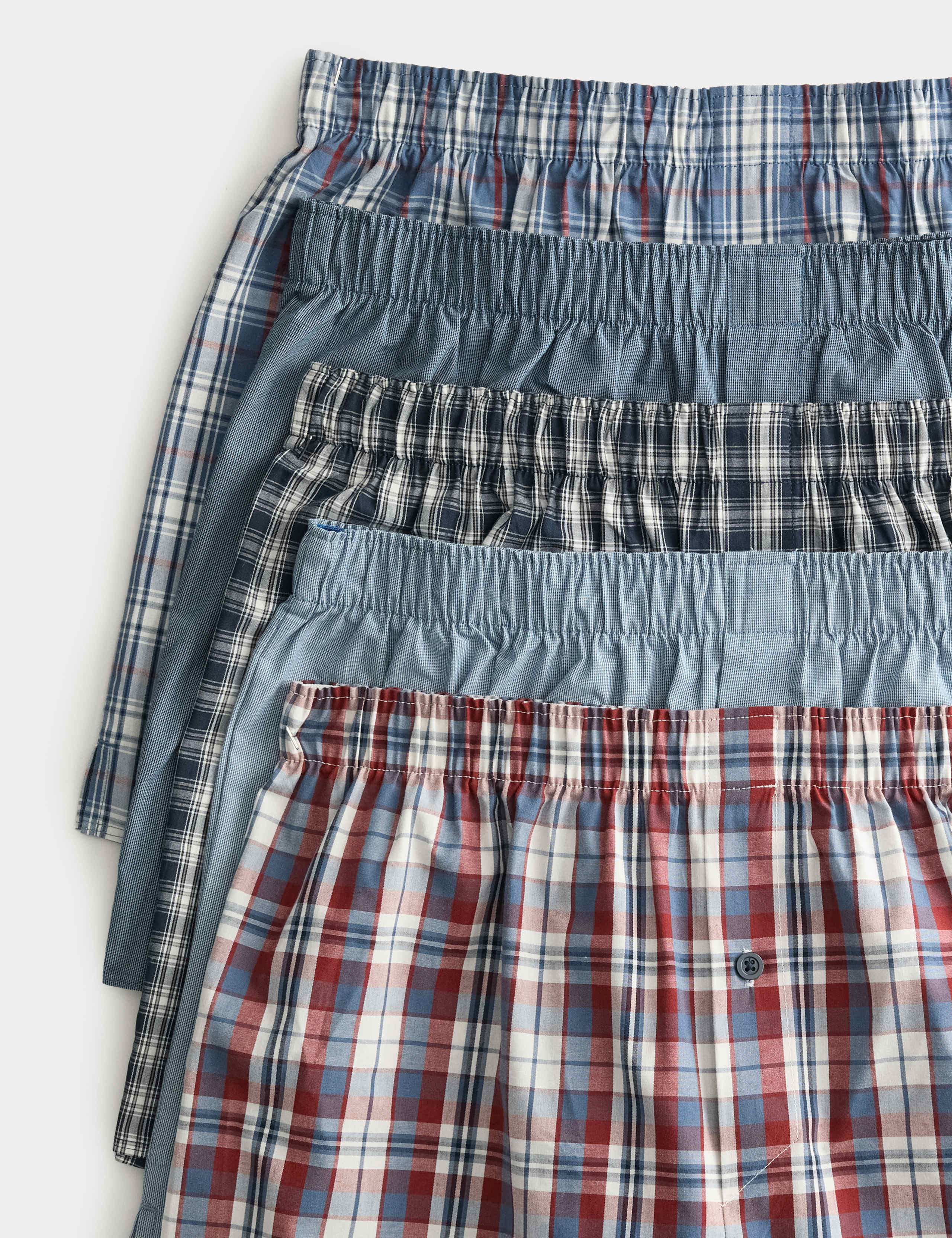 5 Pack Pure Cotton Checked Woven Boxers 2 of 2