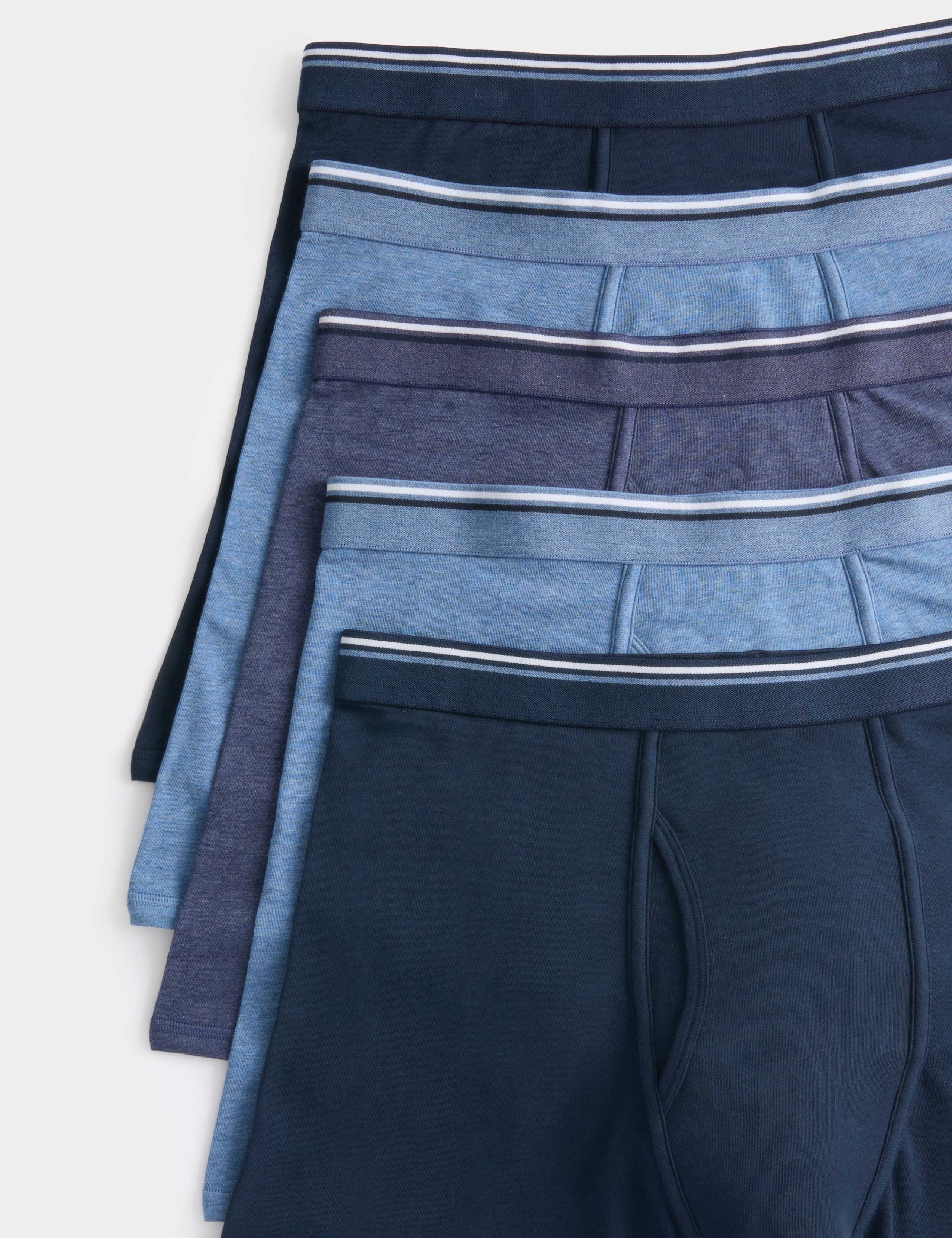 5 Pack Cotton Stretch Longer Length Trunks 2 of 2
