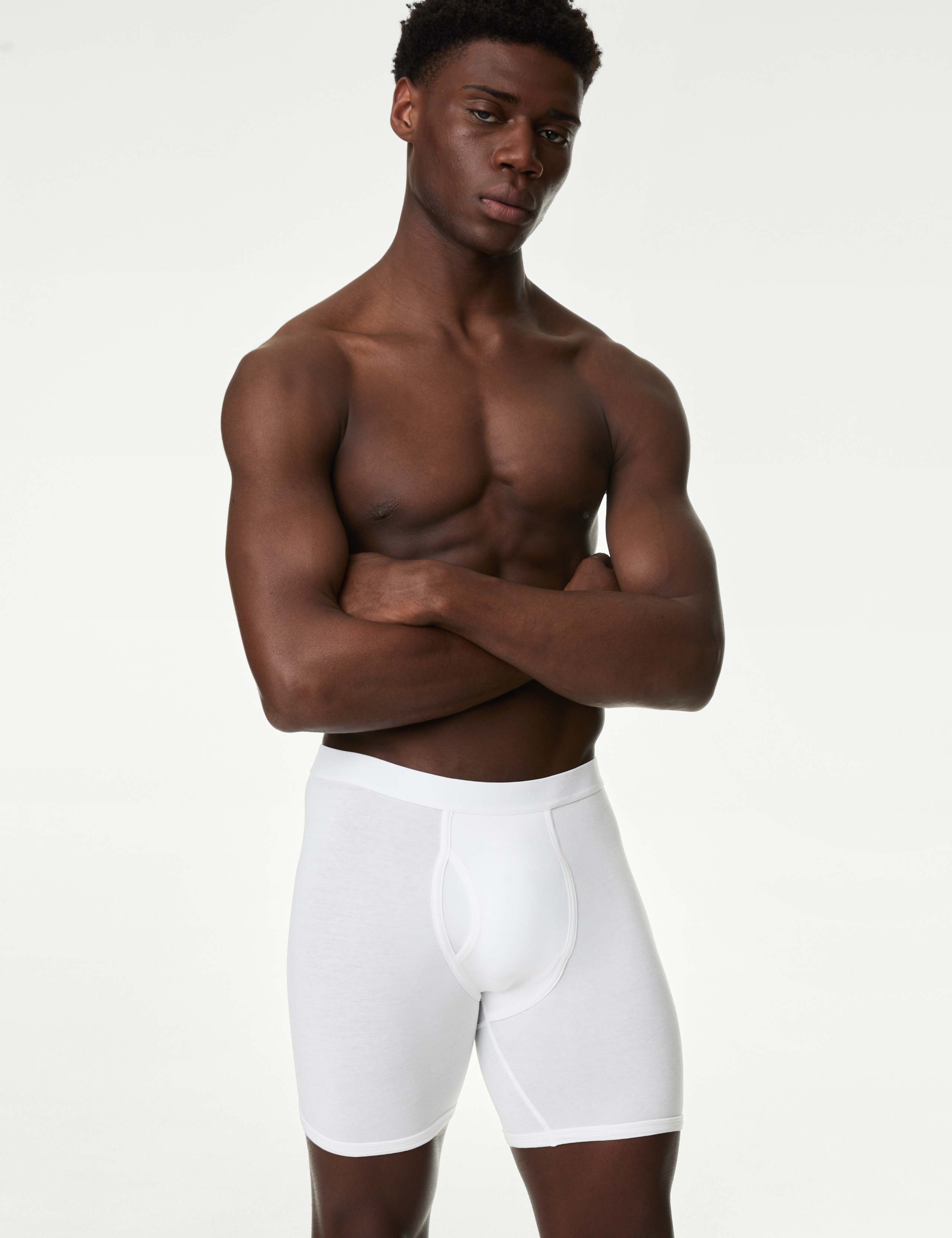 3 Pack Cotton Rich Cool & Fresh™ Longer Length Trunks 2 of 3