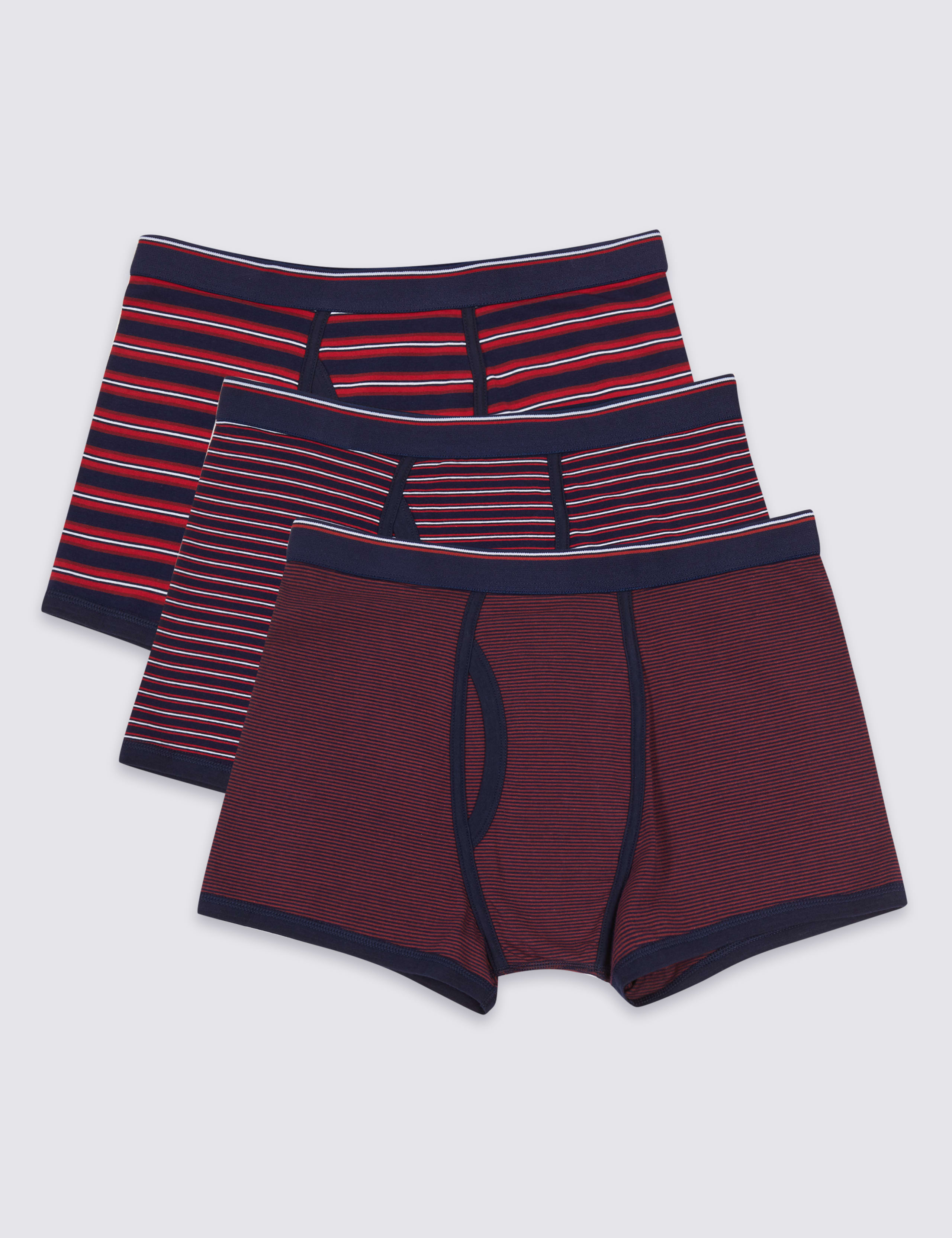 3 Pack Cotton Rich Striped Trunks 2 of 3
