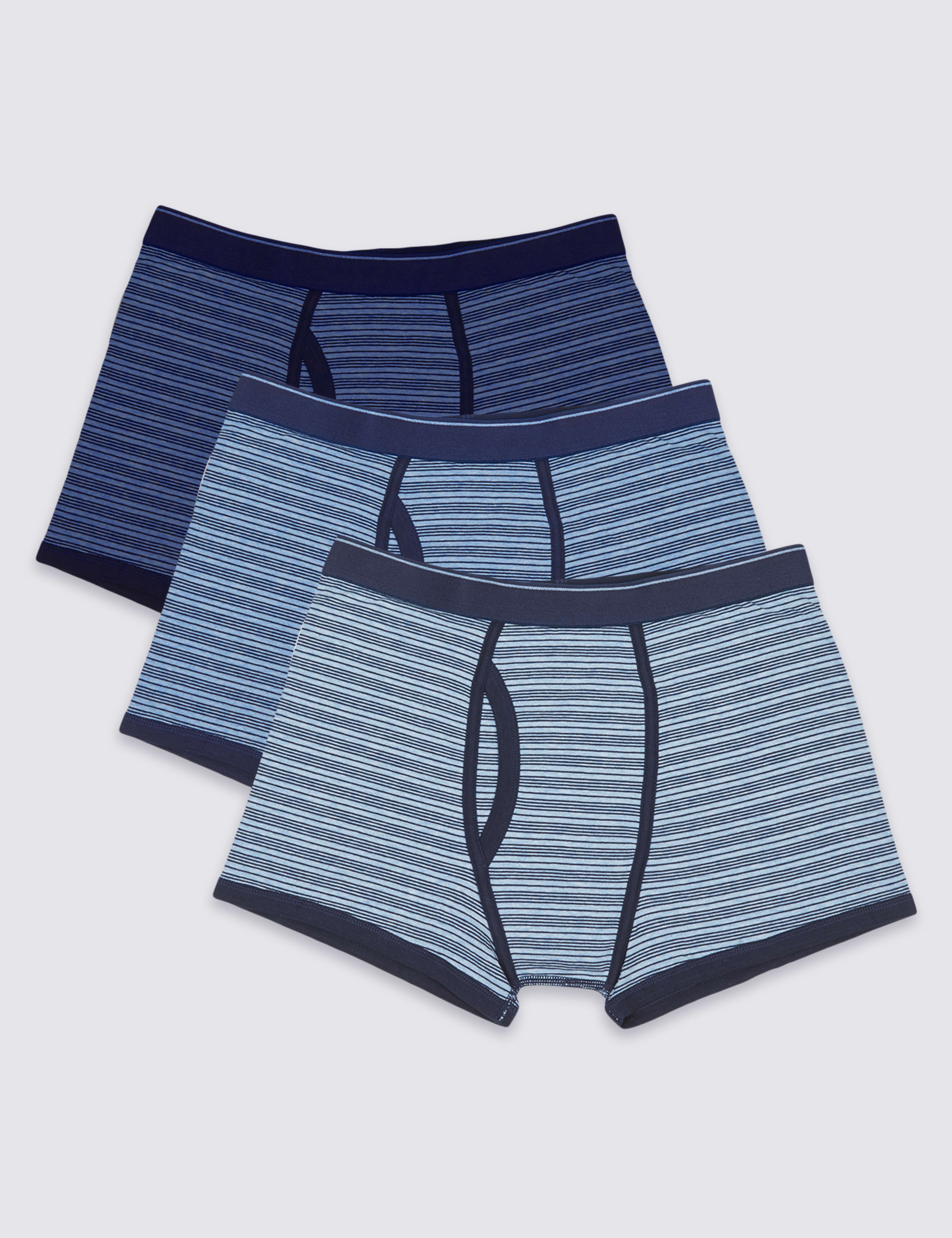 3pk Cotton Rich Striped Trunks 2 of 3