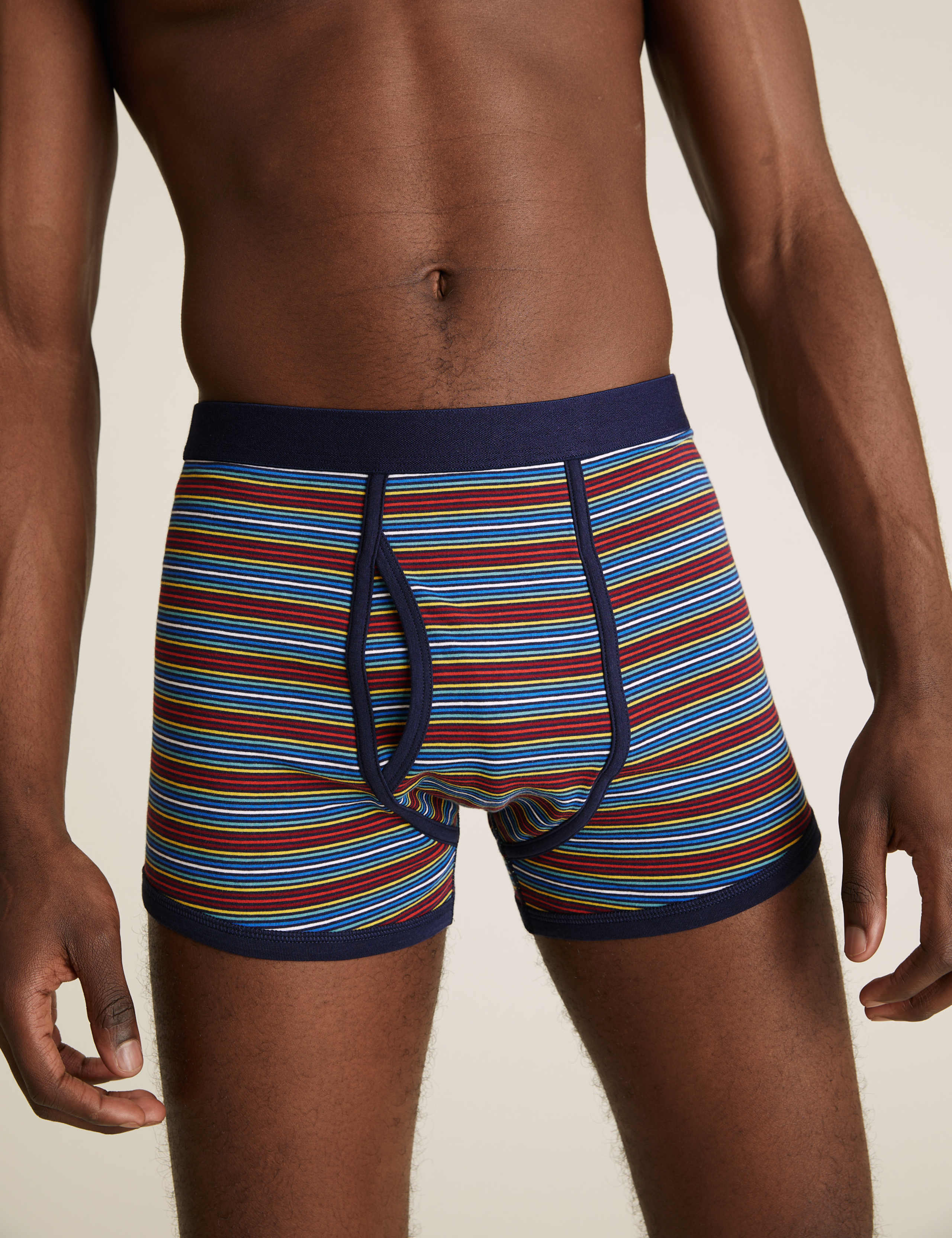 5 Pack Cotton Cool & Fresh™ Striped Trunks 2 of 3