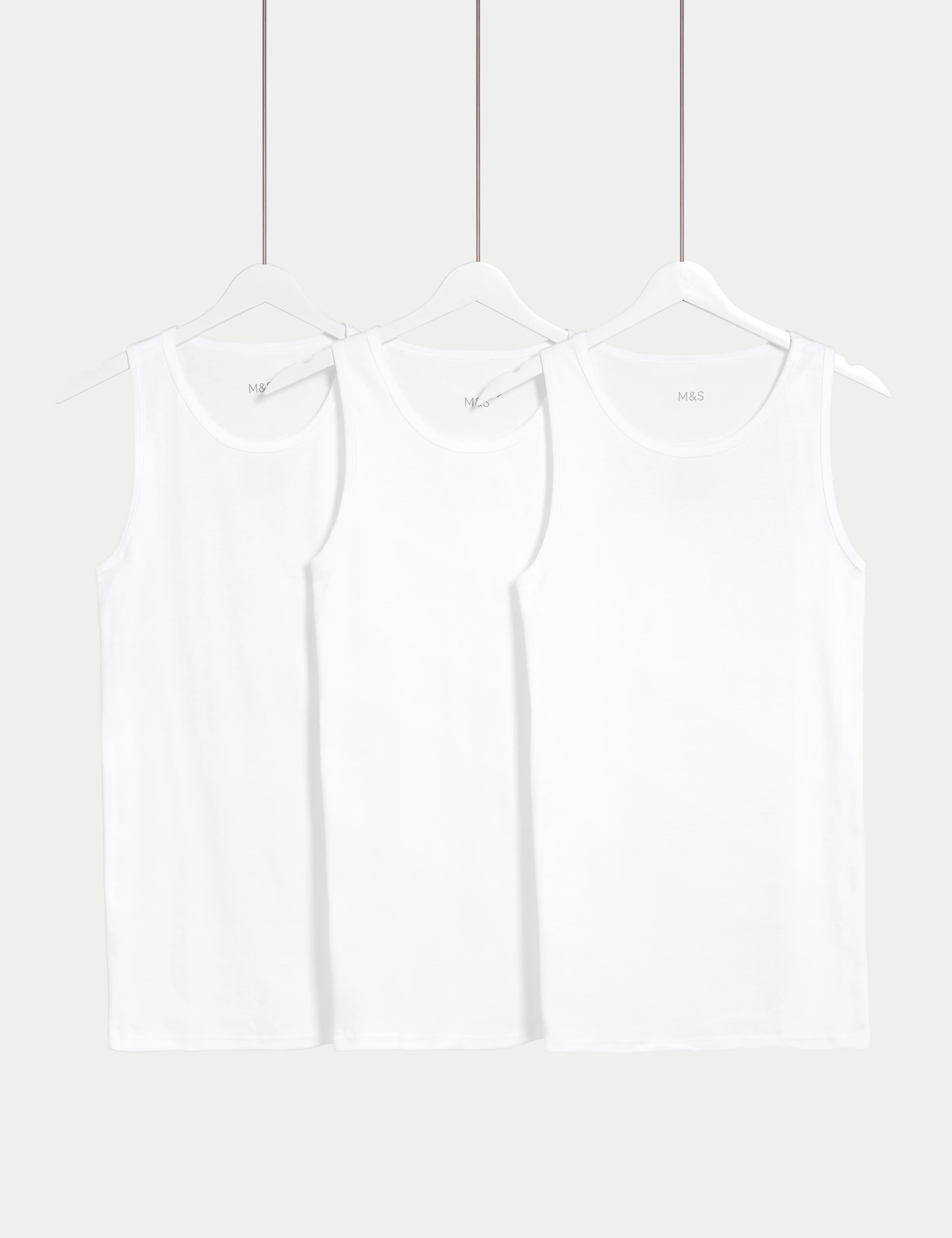 3 Pack Essential Cotton Sleeveless Vests 1 of 1