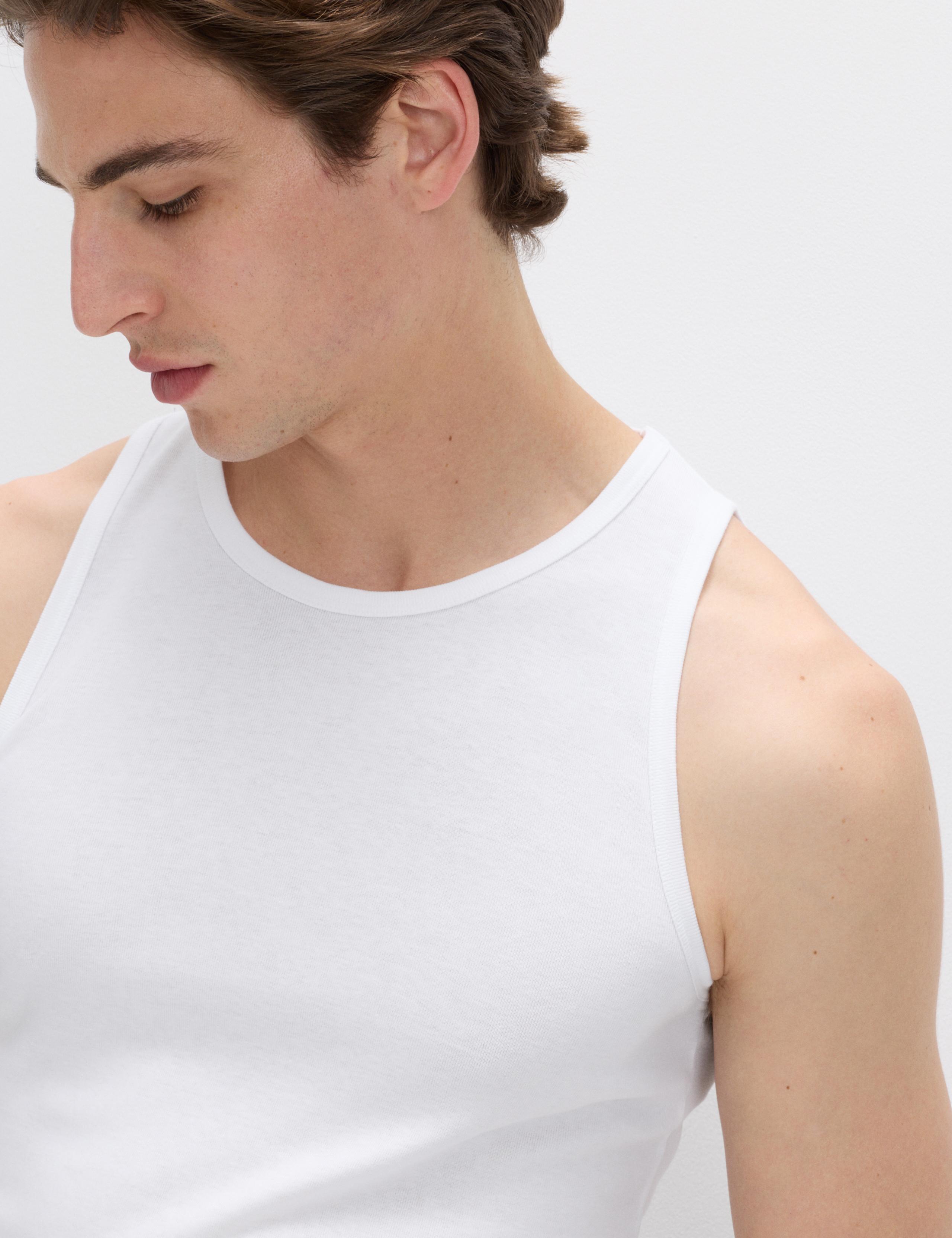 3 Pack Essential Cotton Sleeveless Vests 4 of 7