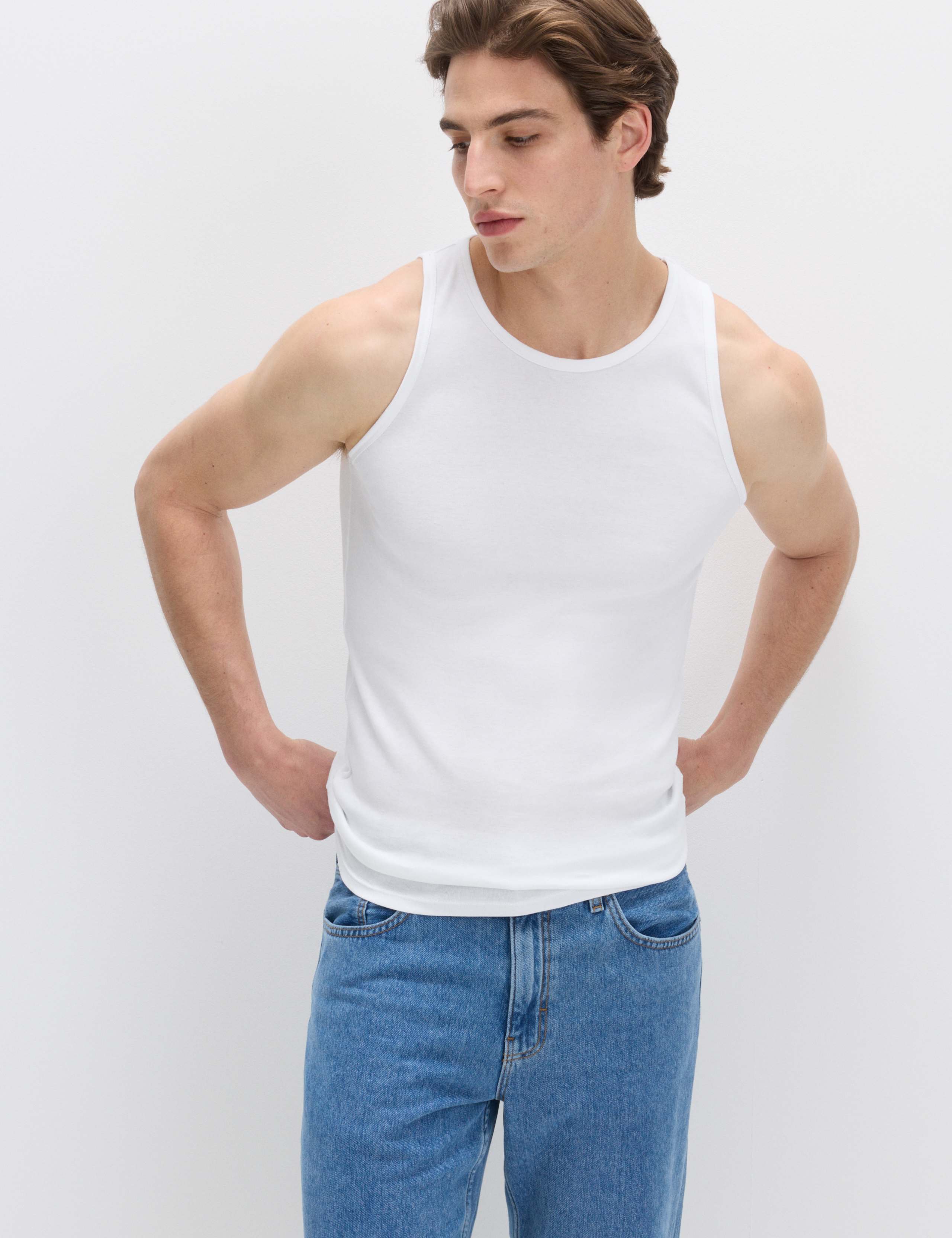3 Pack Essential Cotton Sleeveless Vests 6 of 7