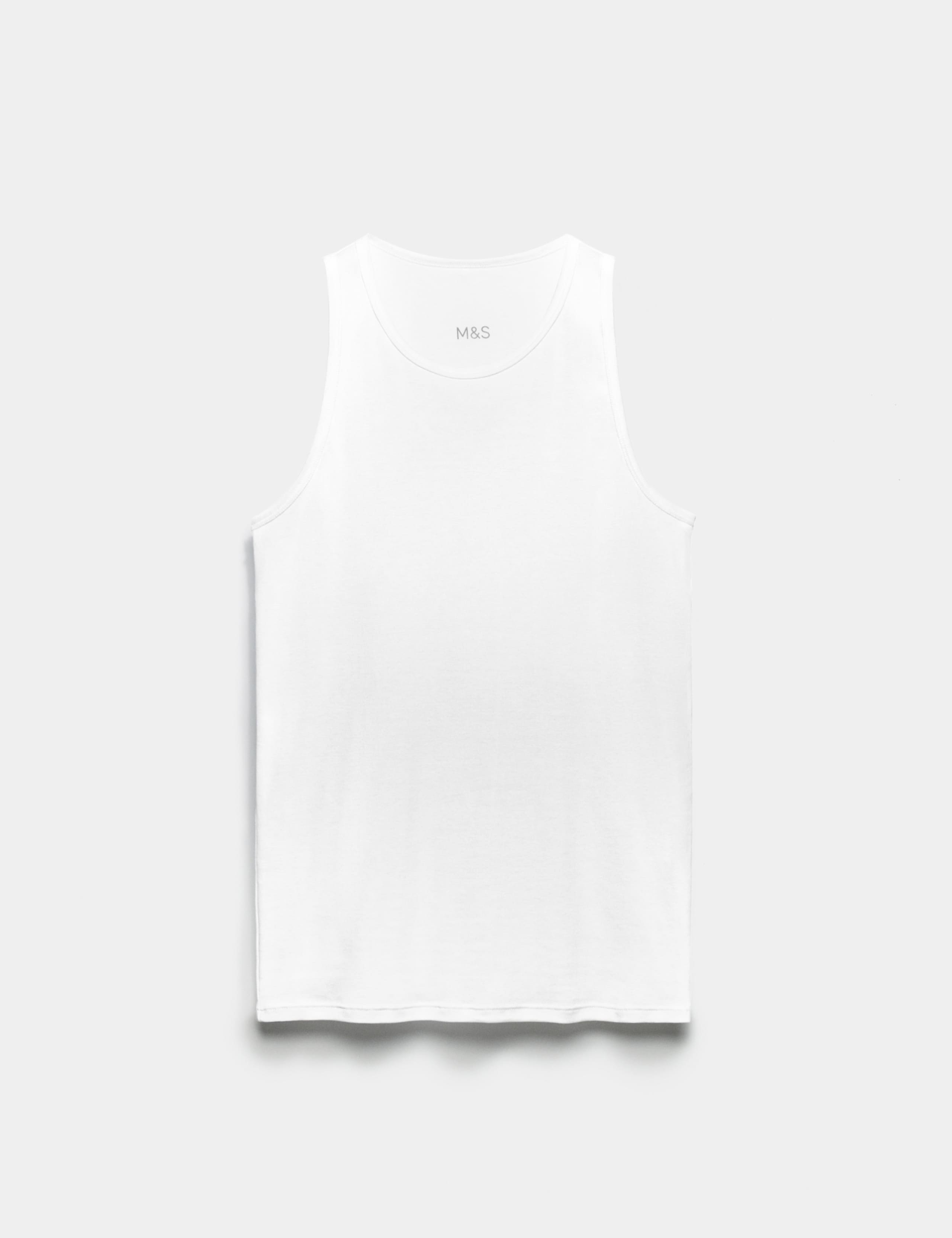 3 Pack Essential Cotton Sleeveless Vests 2 of 7