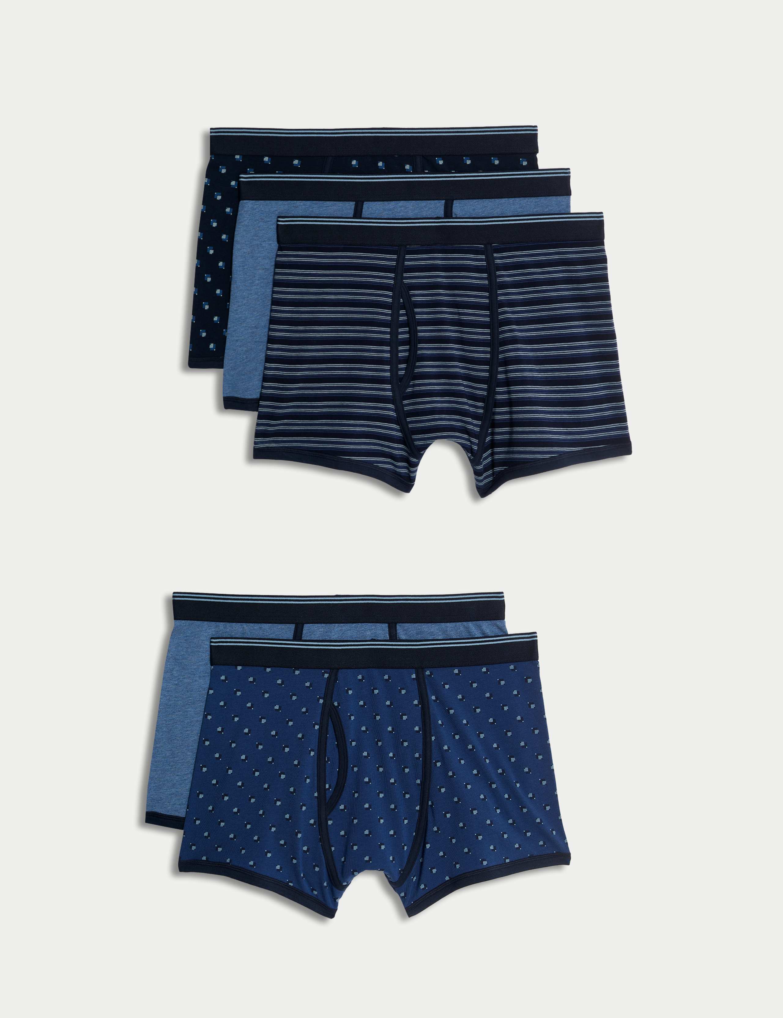 5 Pack Cotton Rich Cool & Fresh™ Trunks 1 of 3