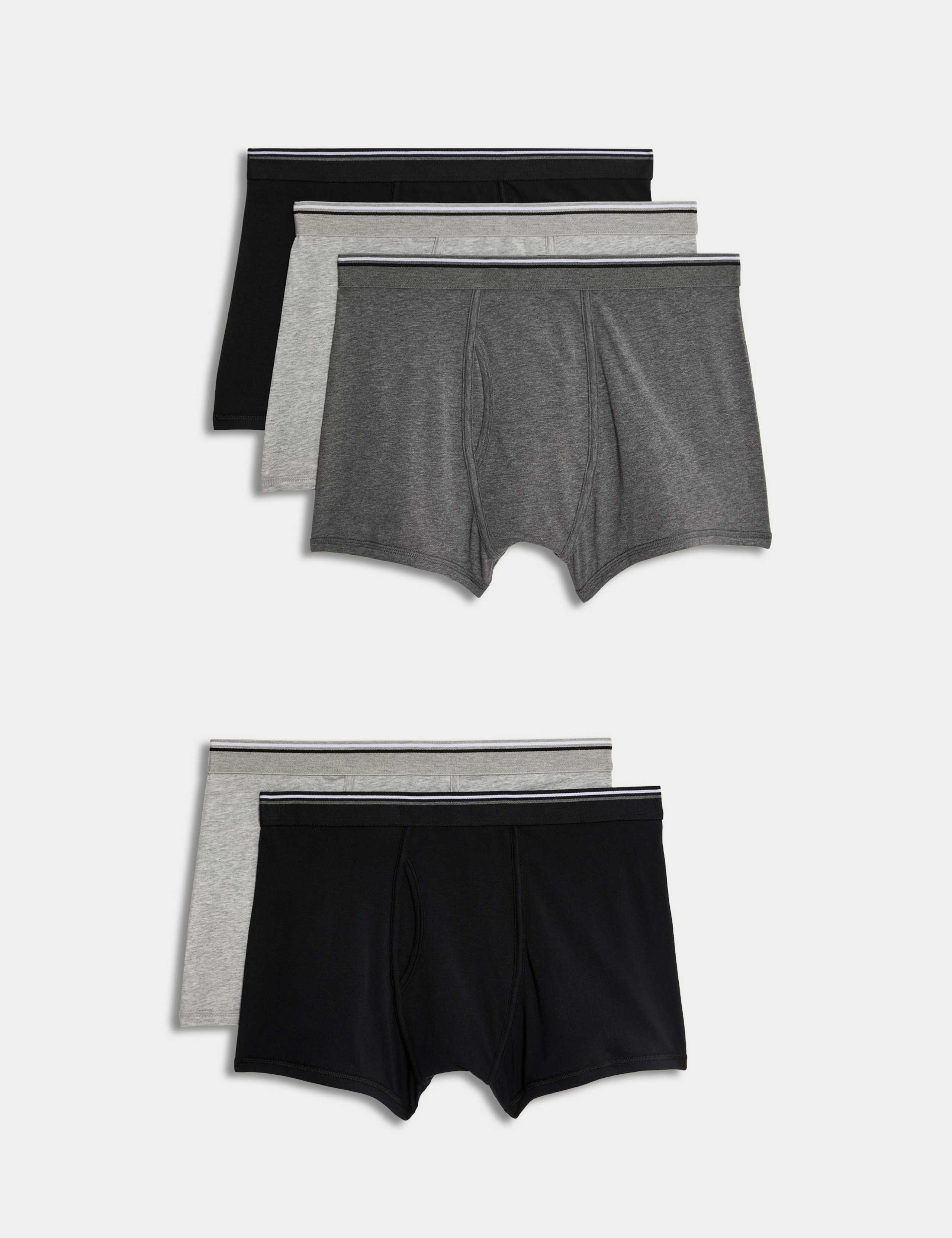 5pk Cotton Stretch Cool & Fresh™ Marl Trunks 1 of 1