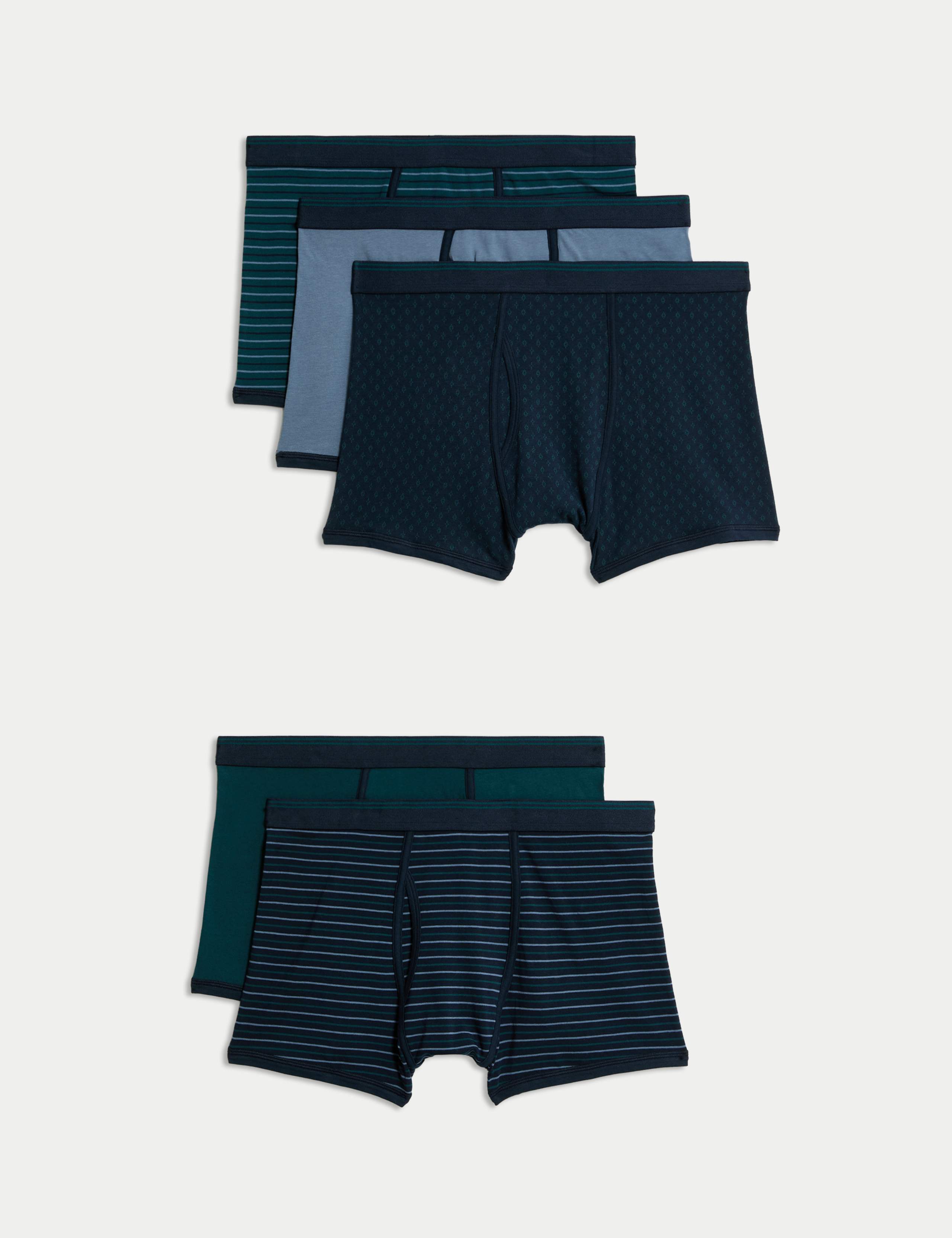 5pk Cotton Rich Striped Trunks 1 of 1