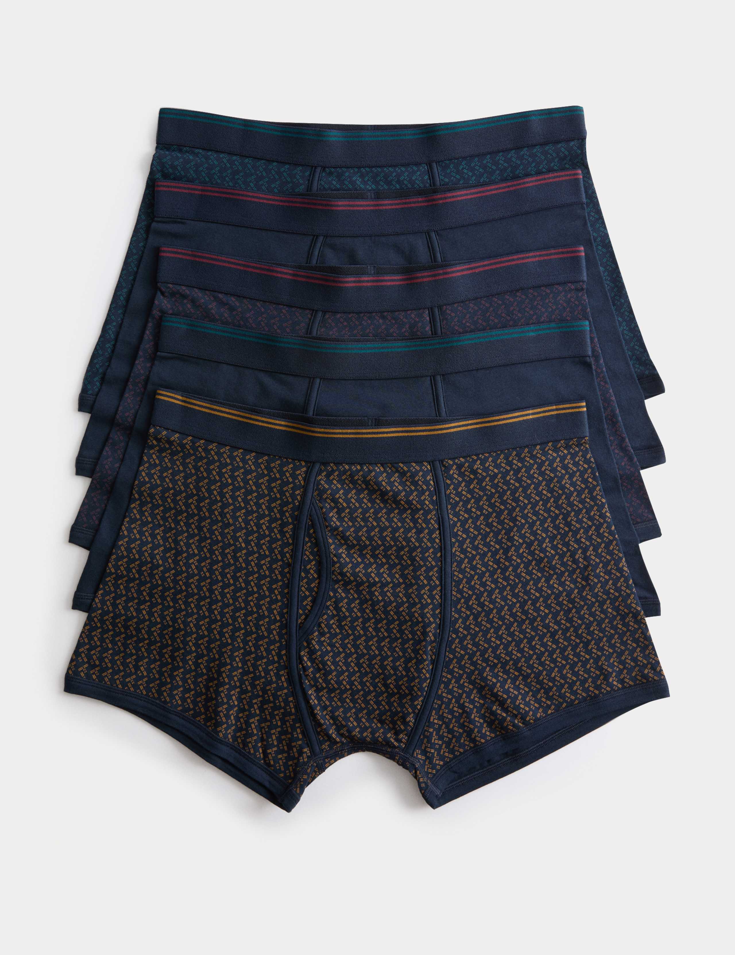 5 Pack Cotton Stretch Cool & Fresh™ Geometric Trunks 1 of 2