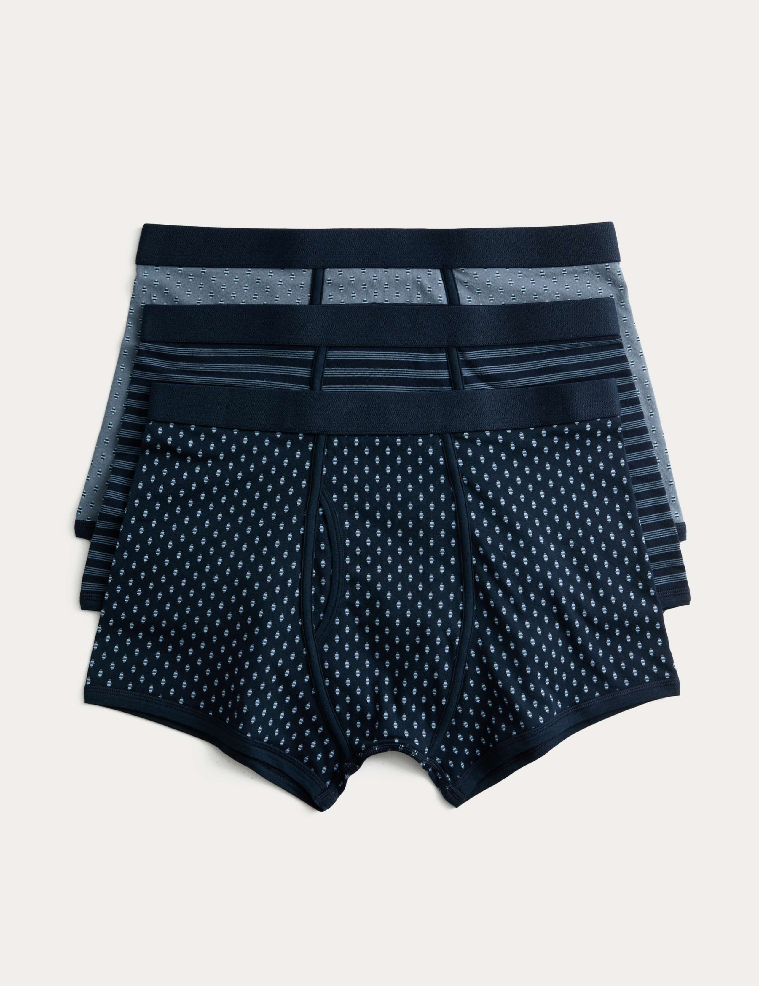 3 Pack Cotton Rich Cool & Fresh™ Geo Trunks 1 of 2
