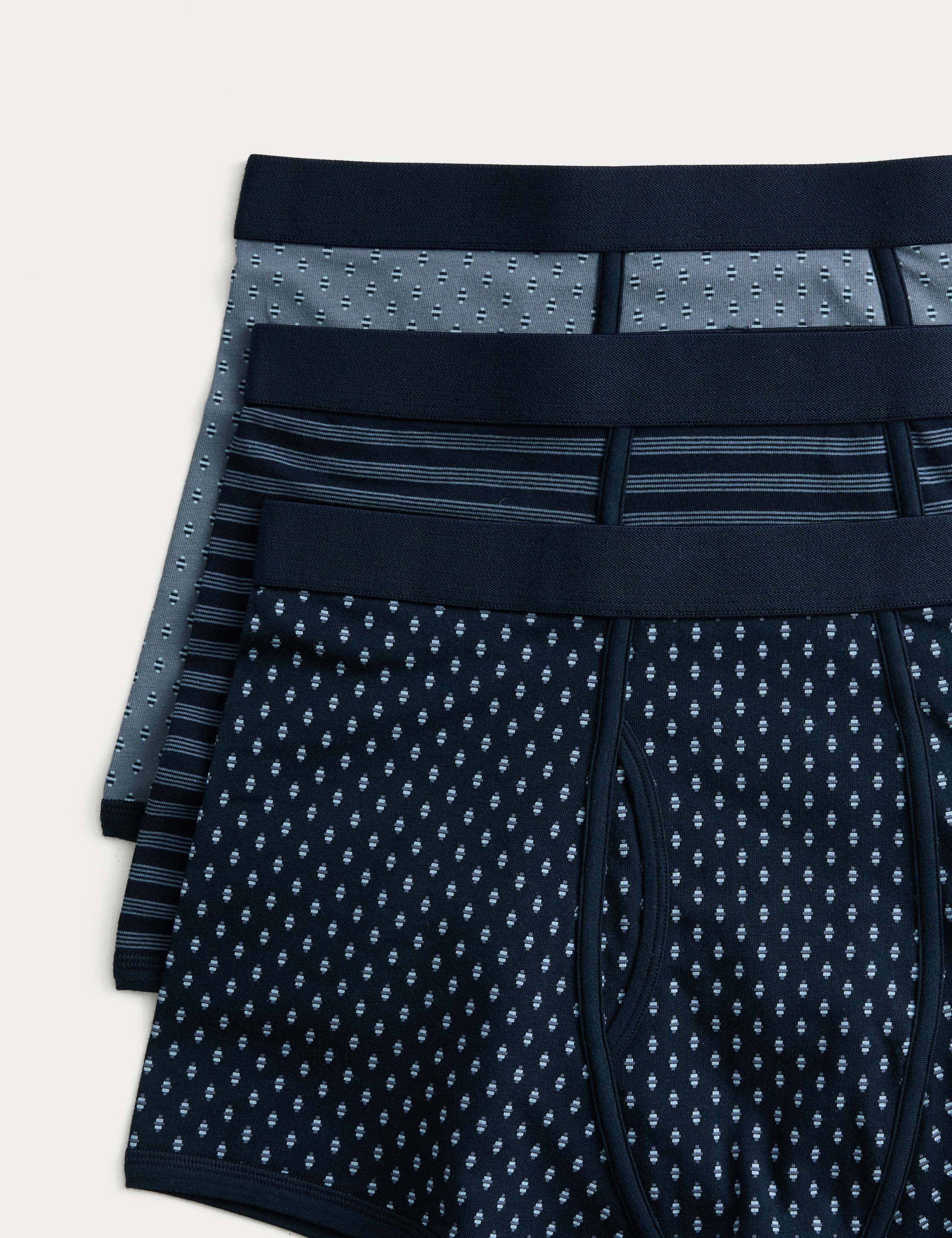 3 Pack Cotton Rich Cool & Fresh™ Geo Trunks 2 of 2