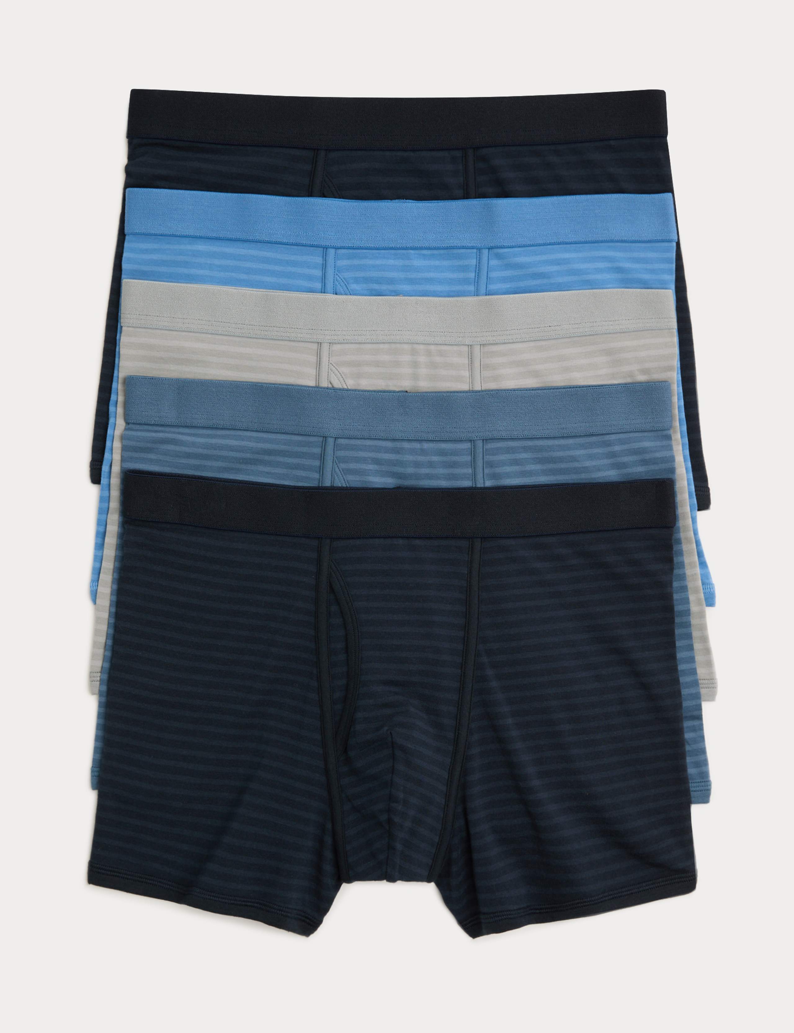 5 Pack Cotton Stretch Striped Trunks 1 of 2