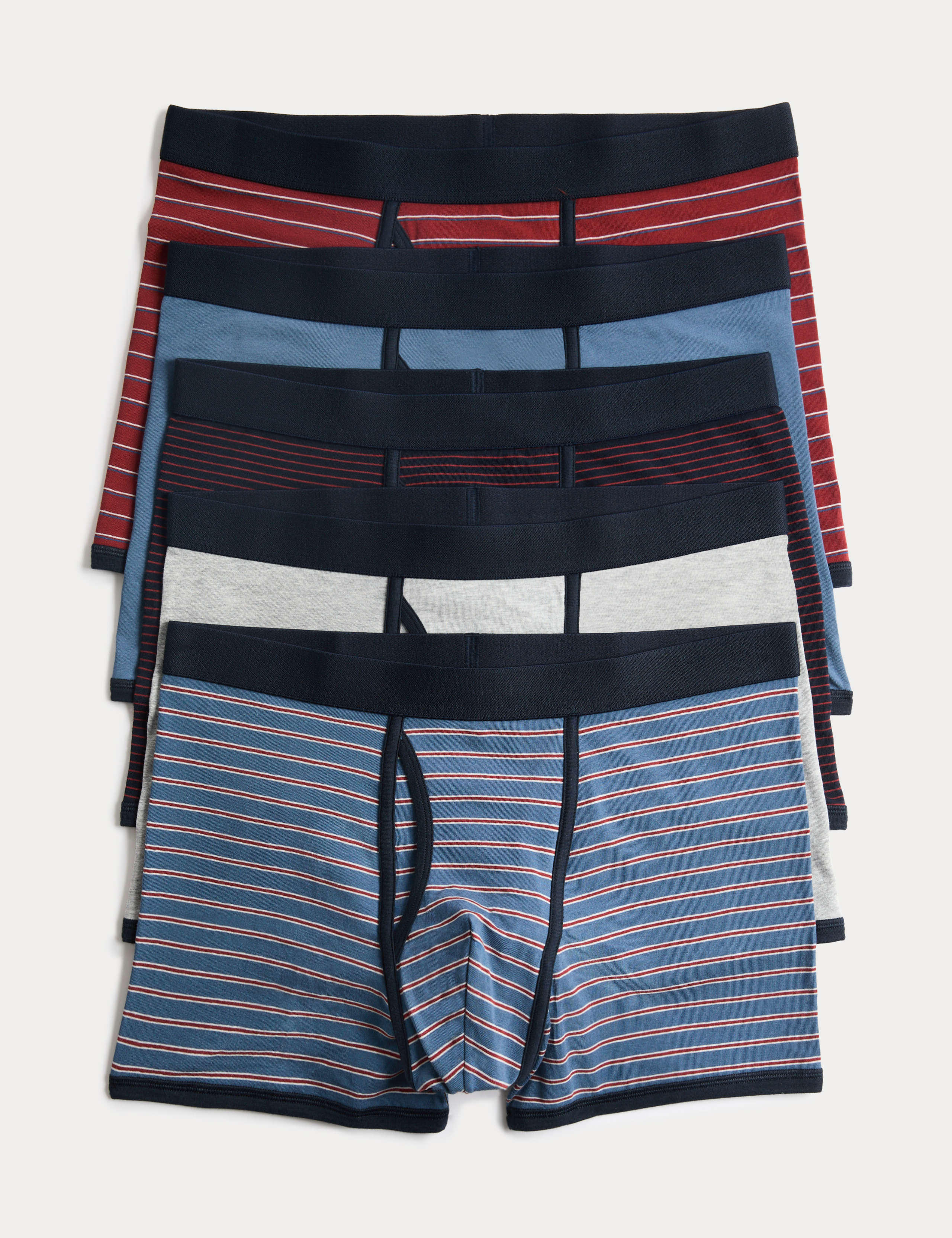 5 Pack Cotton Stretch Striped Trunks 1 of 2