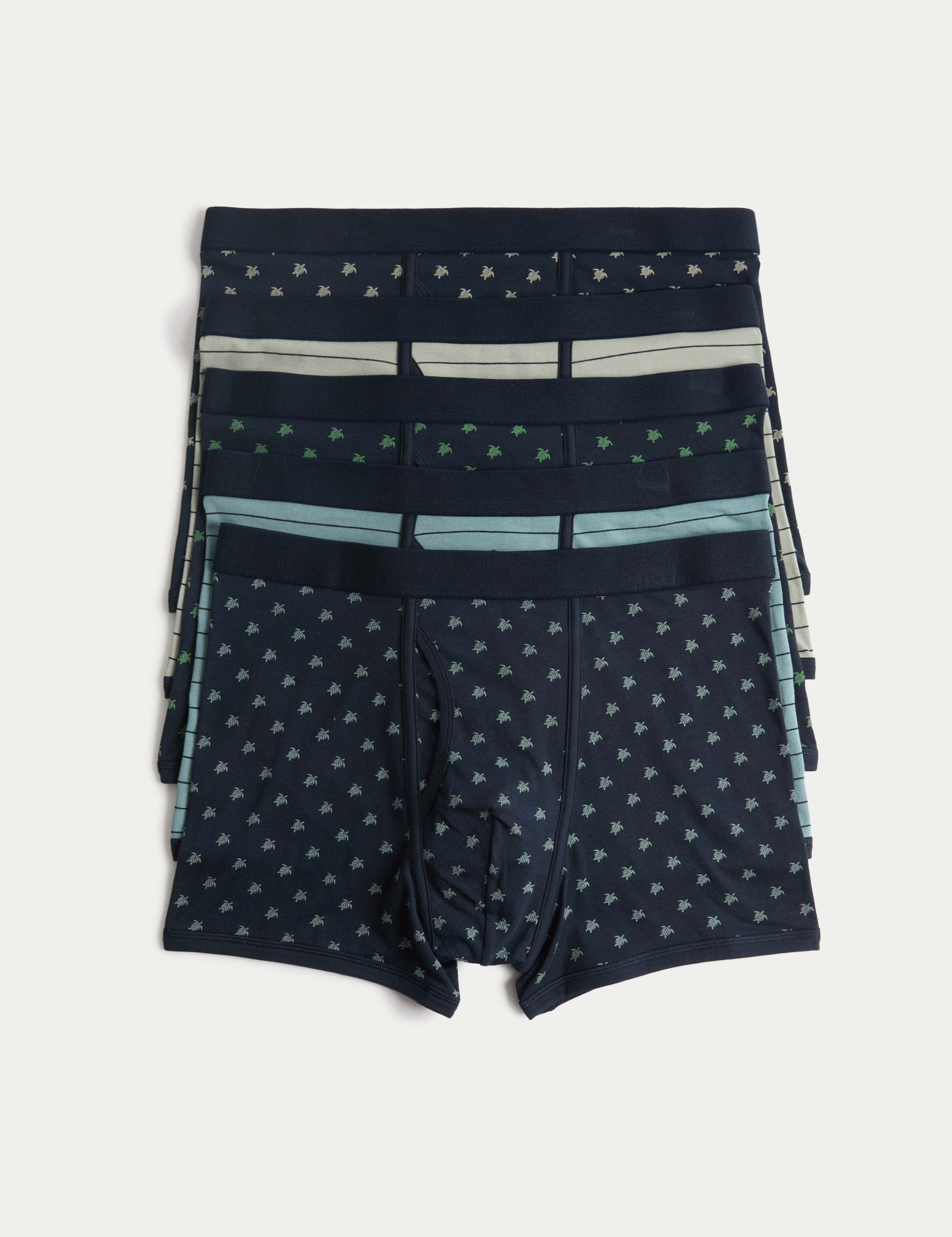 5 Pack Cotton Stretch Turtle Trunks 1 of 2