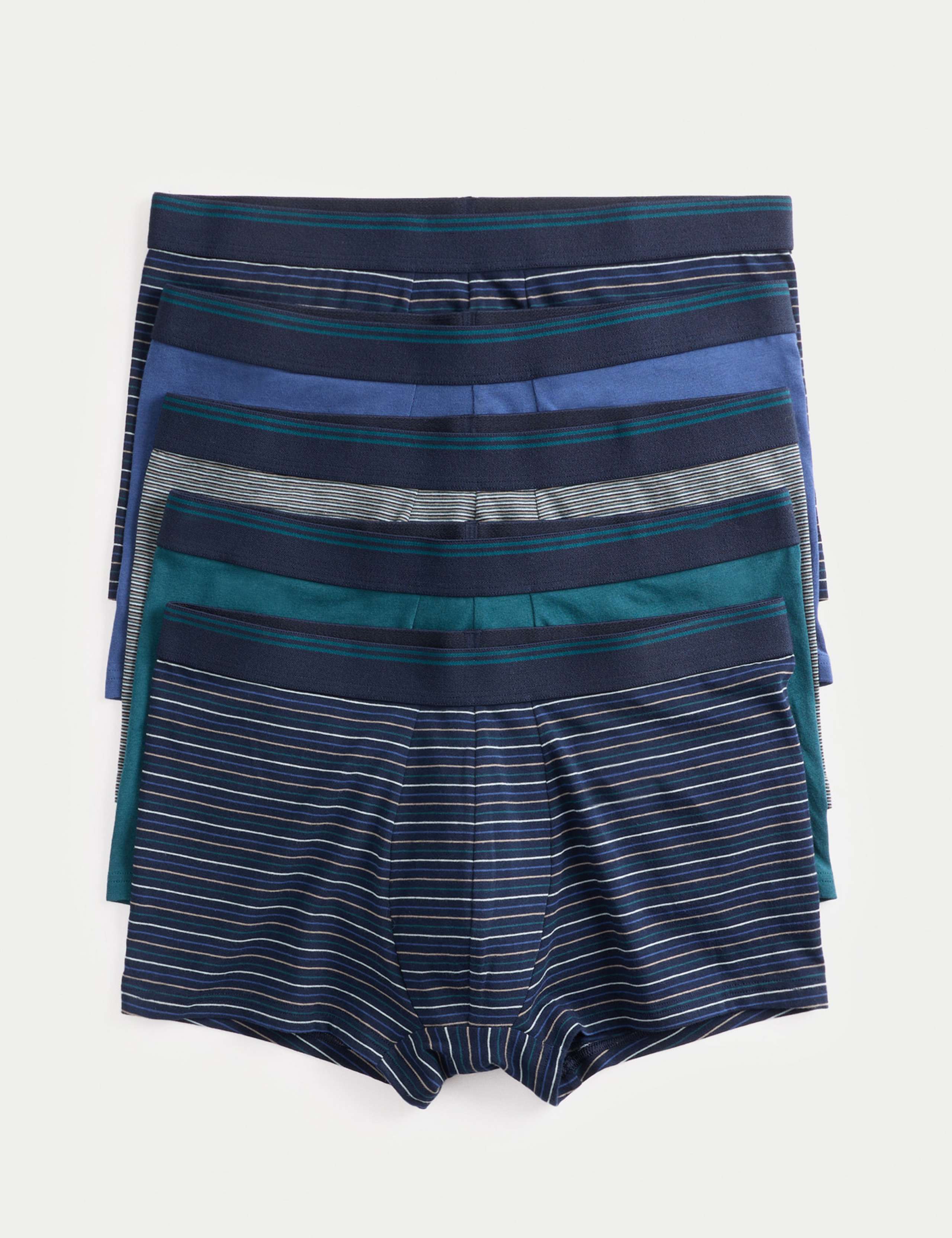 5 Pack Cotton Stretch Cool & Fresh™ Striped Hipsters 1 of 2