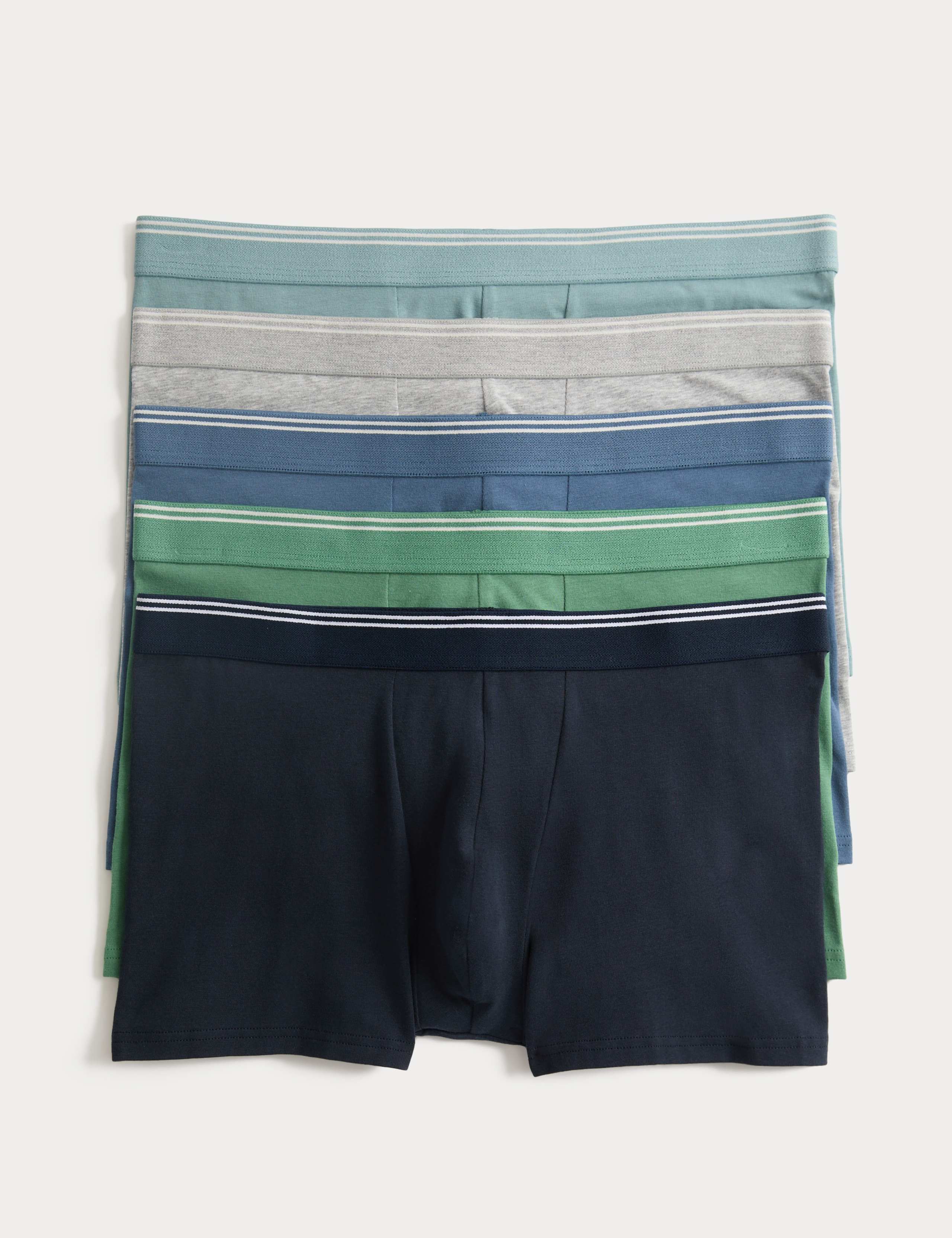 5 Pack Cotton Stretch Striped Hipsters 1 of 2