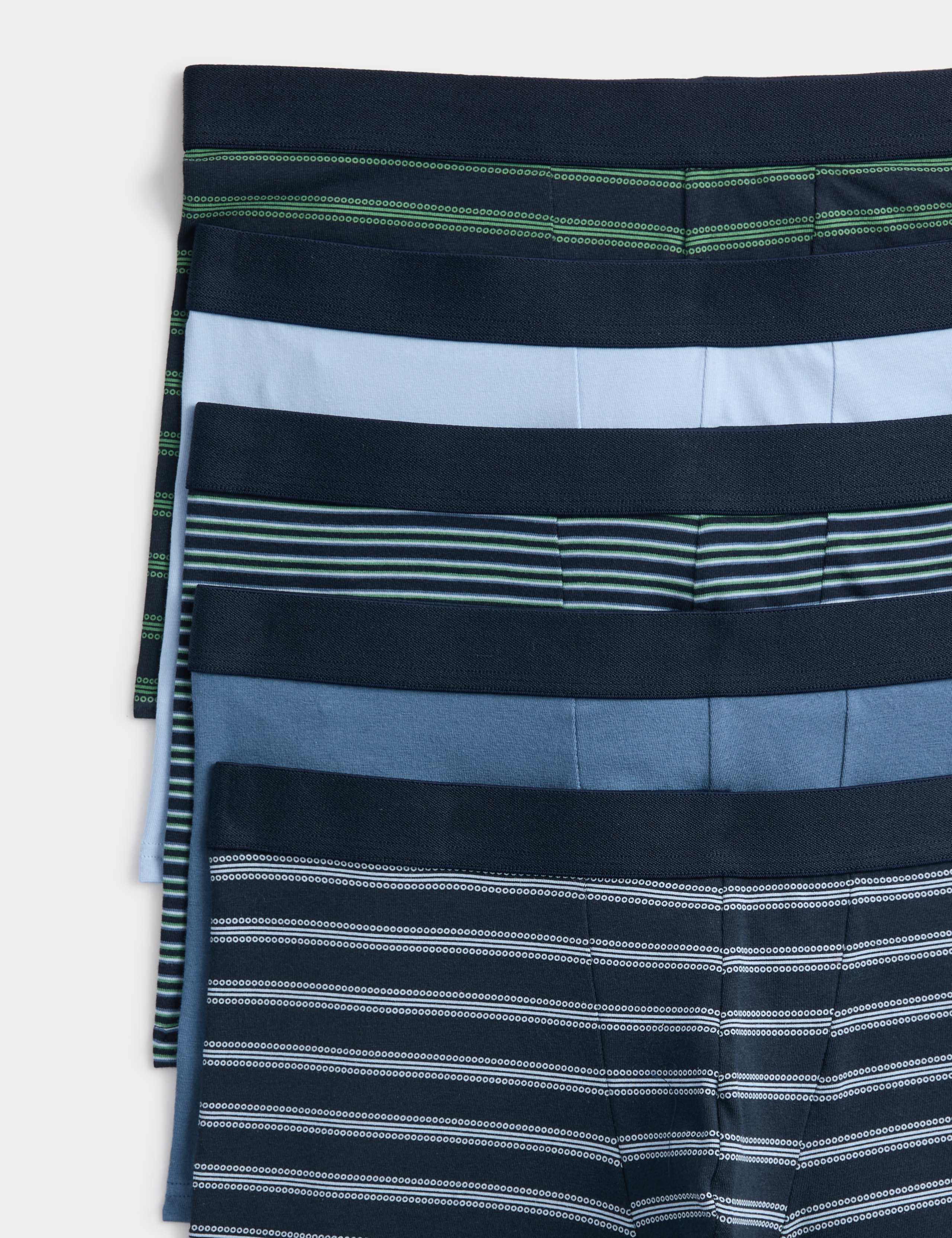 5 Pack Cotton Stretch Striped Hipsters 2 of 2