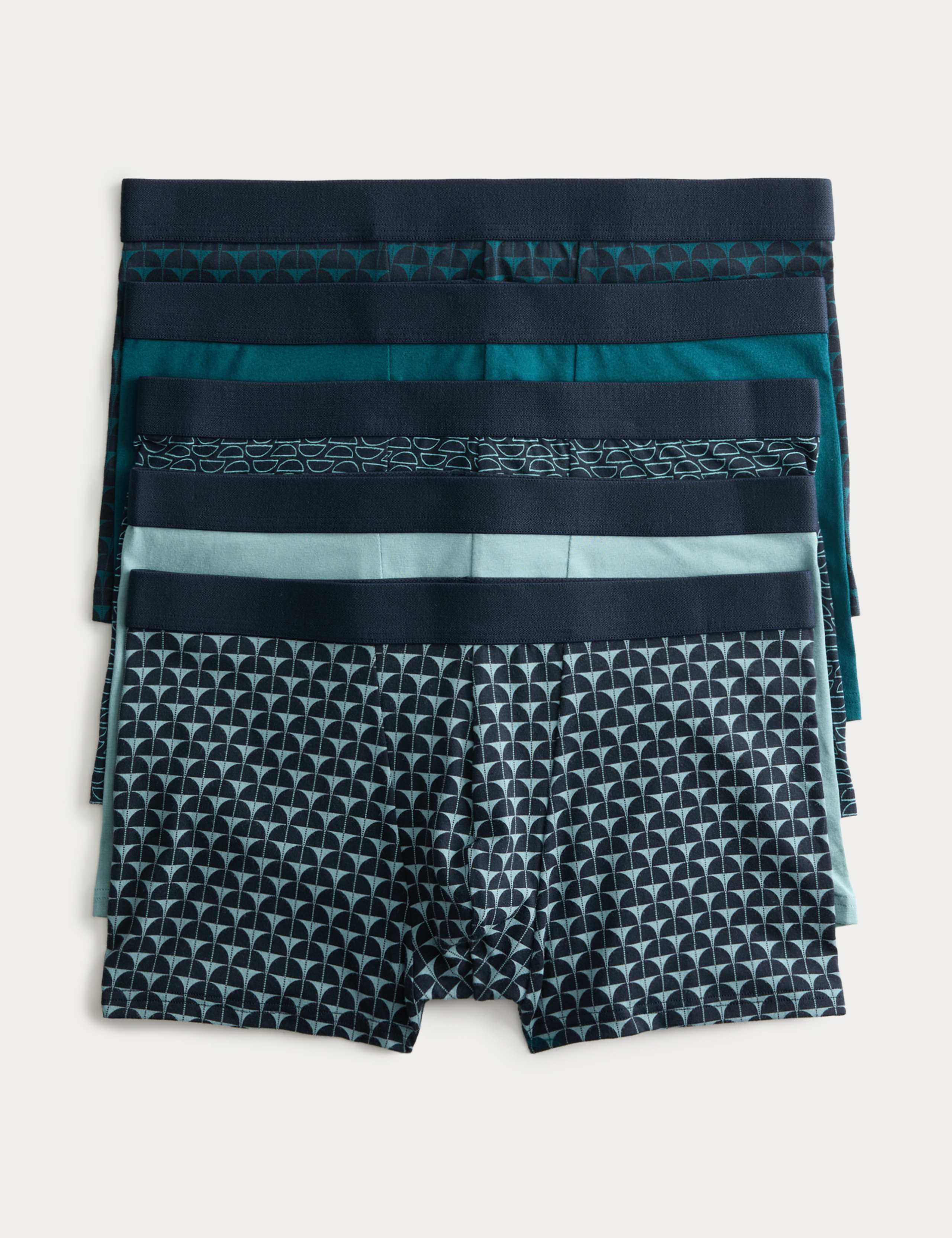 5 Pack Cotton Stretch Geometric Hipsters 1 of 2