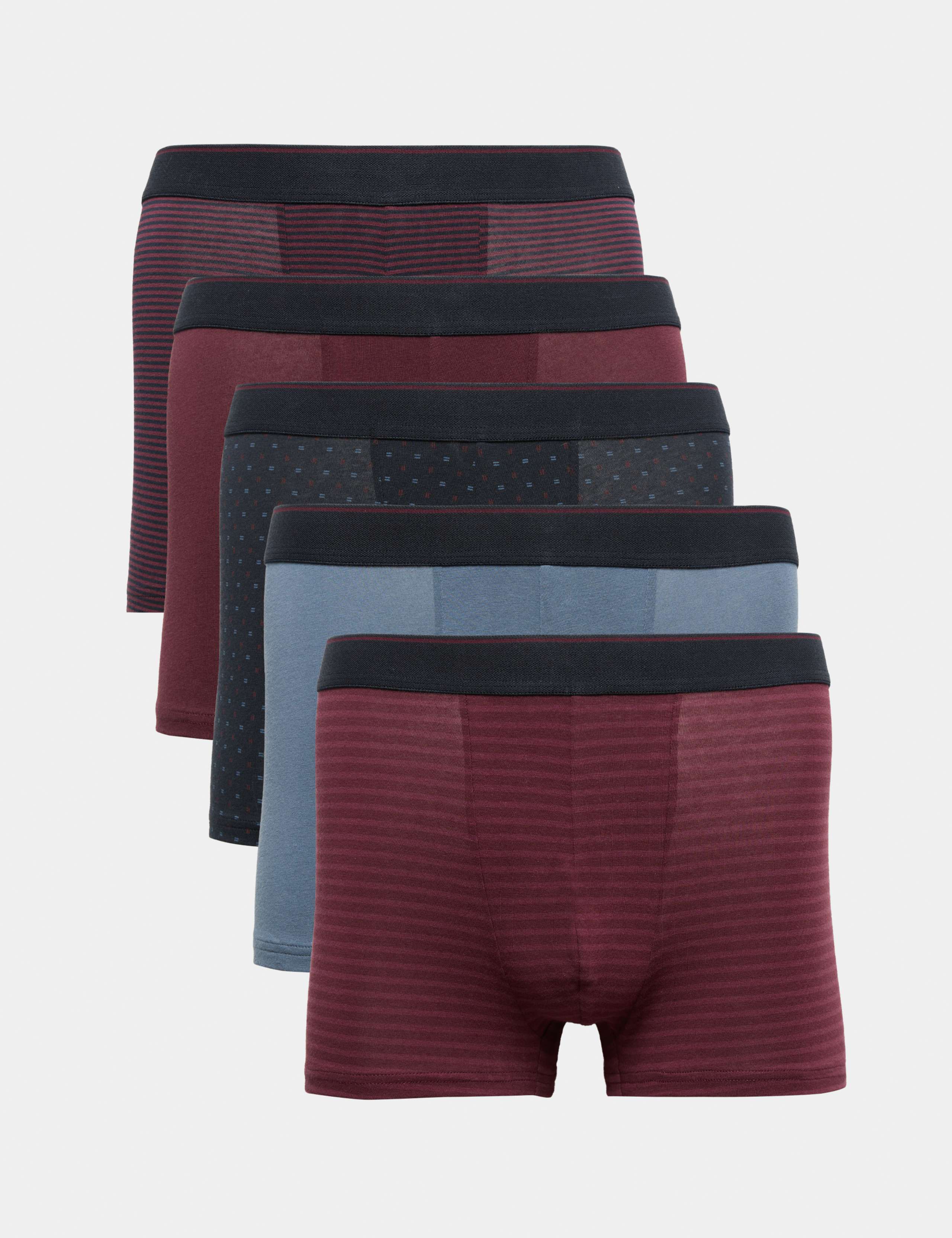 5 Pack Cotton Stretch Striped Hipsters 1 of 1