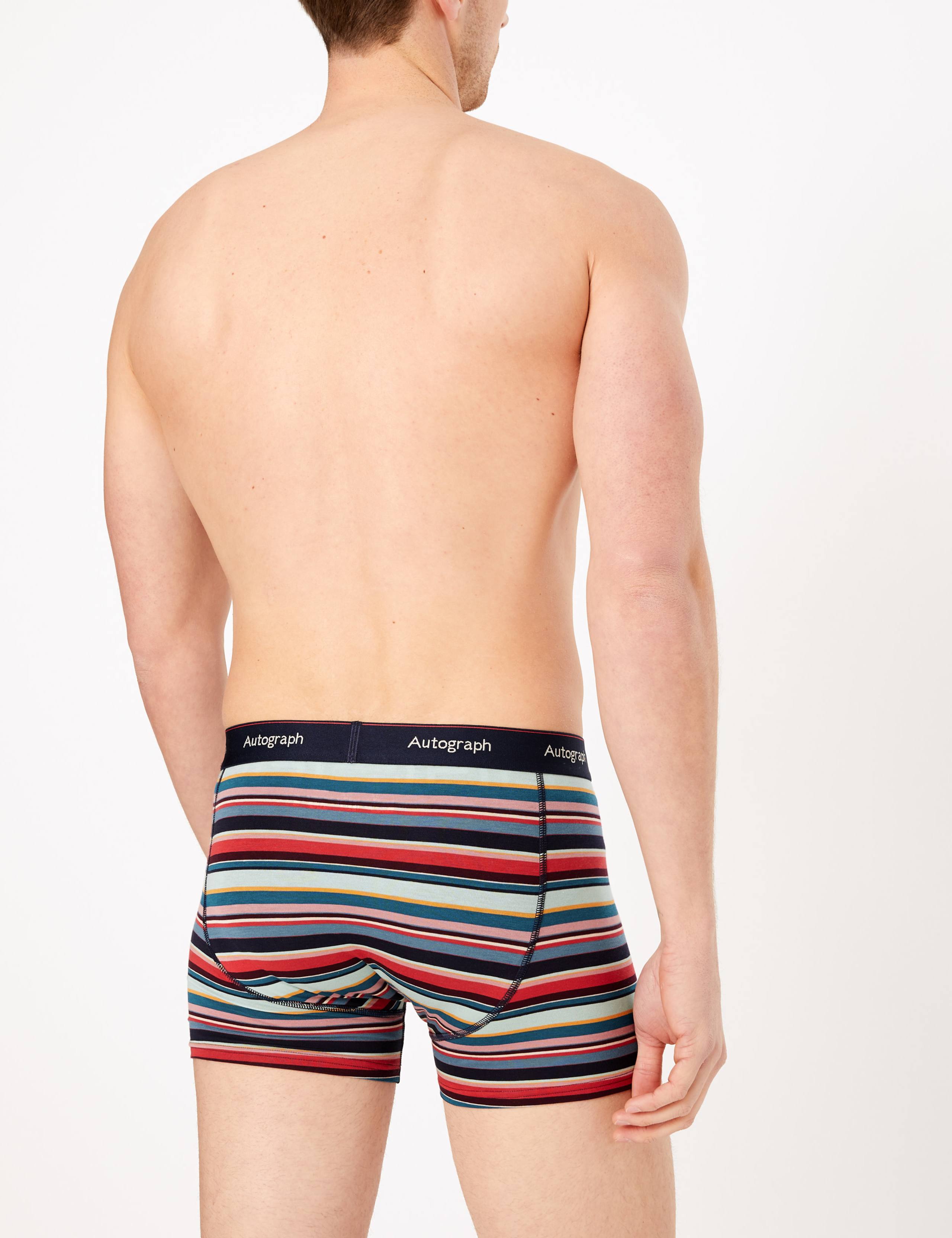 3pk Premium Cotton Striped Trunks 3 of 3