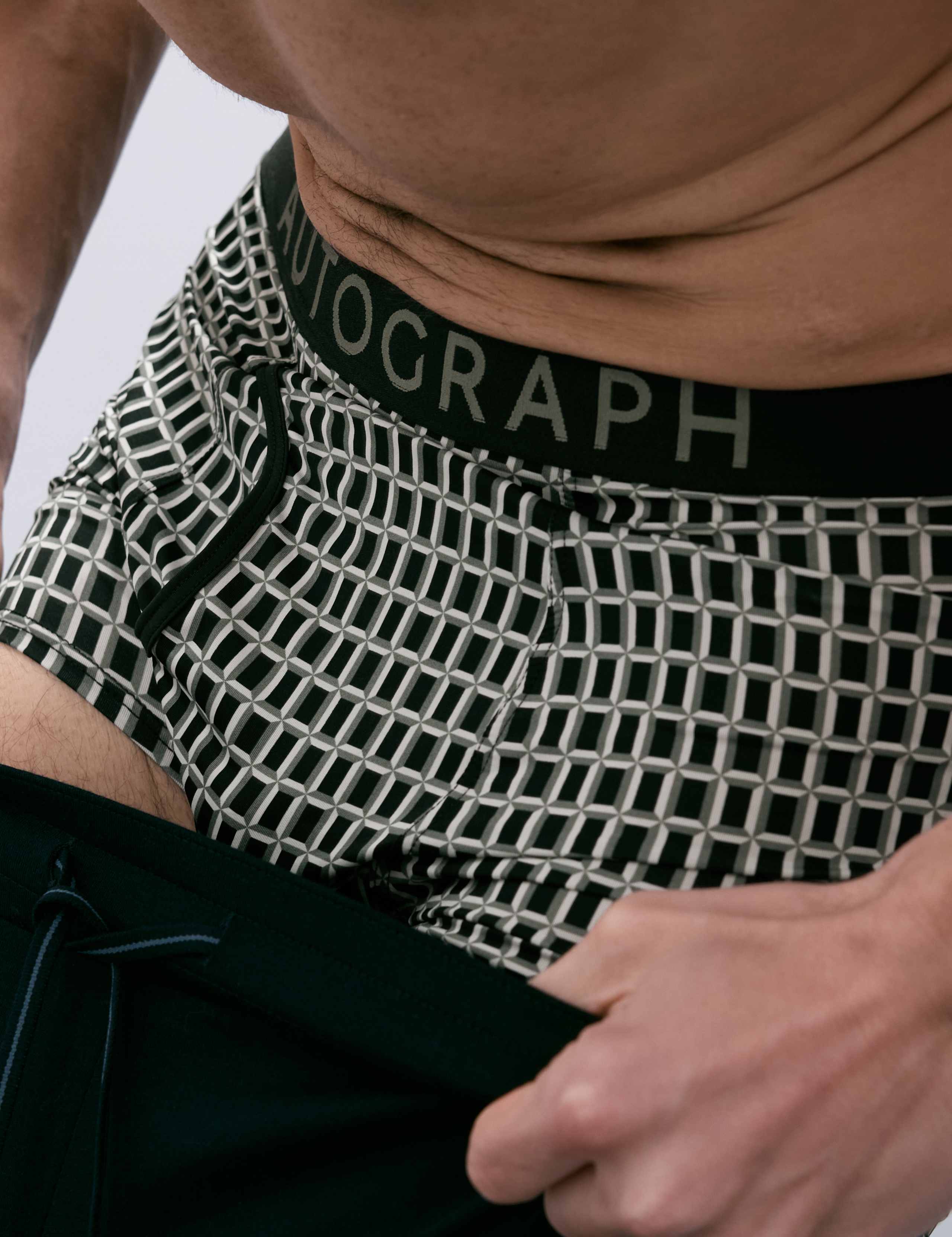 5 Pack Microskin Geometric Stretch Trunks 4 of 6