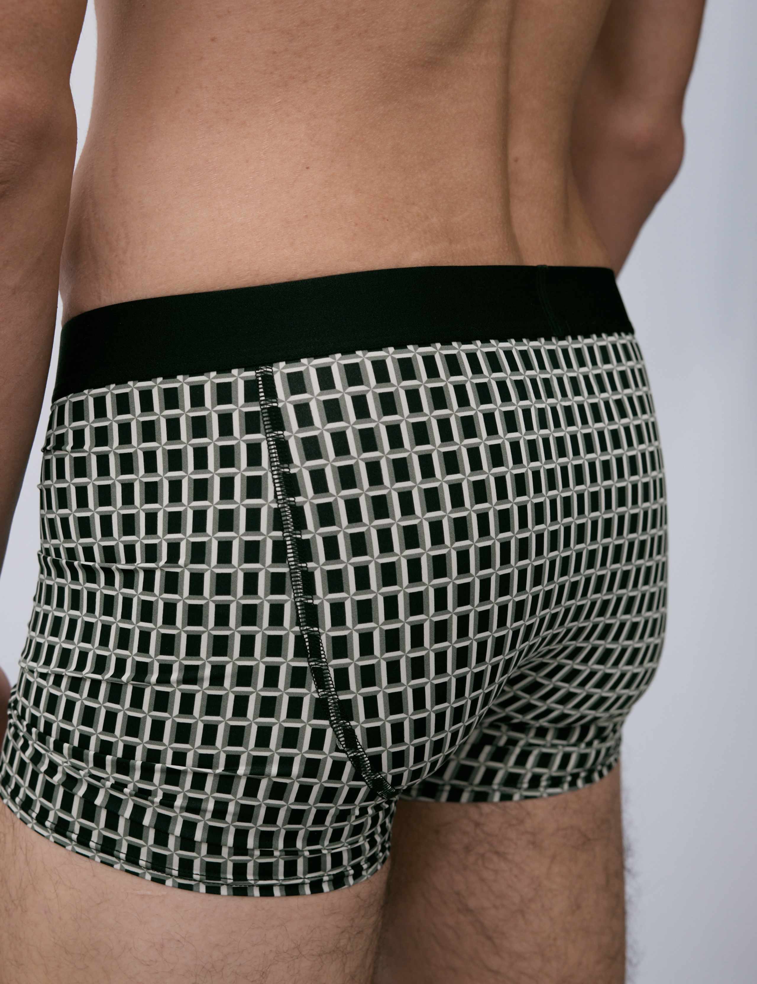 5 Pack Microskin Geometric Stretch Trunks 2 of 6