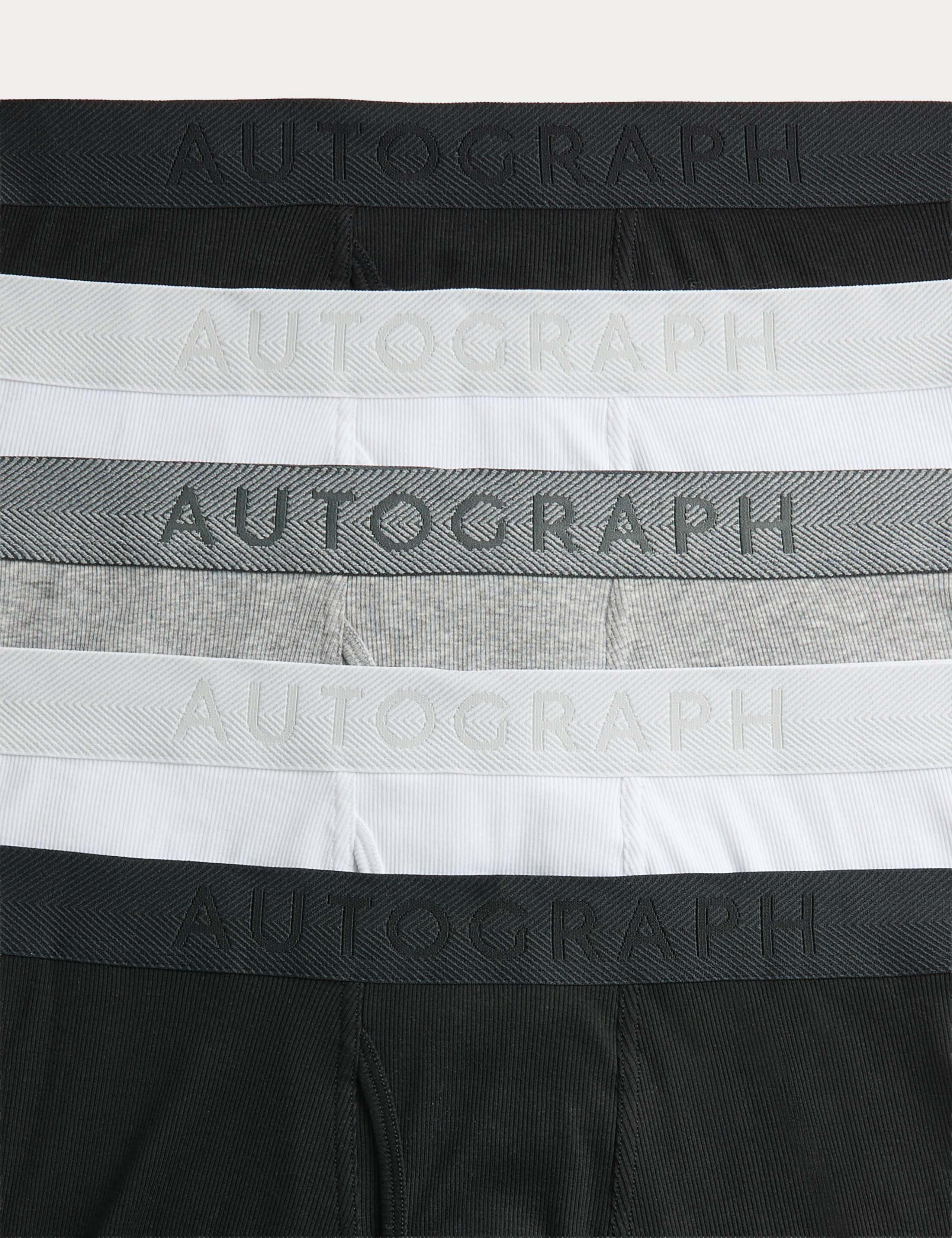 5 Pack Cotton Rich Ribbed Stretch Trunks 2 of 2