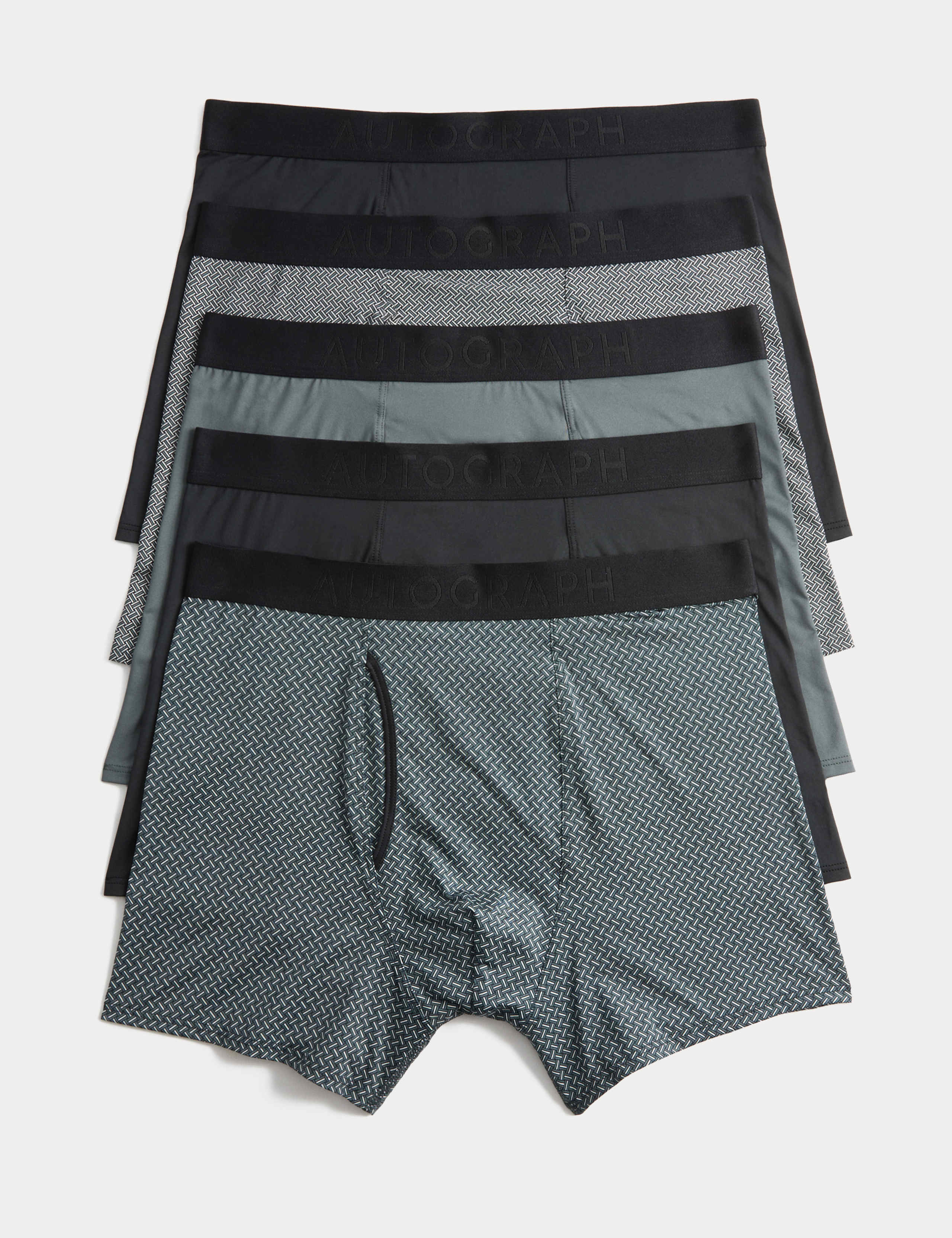 5 Pack Microskin Geometric Stretch Trunks 1 of 2