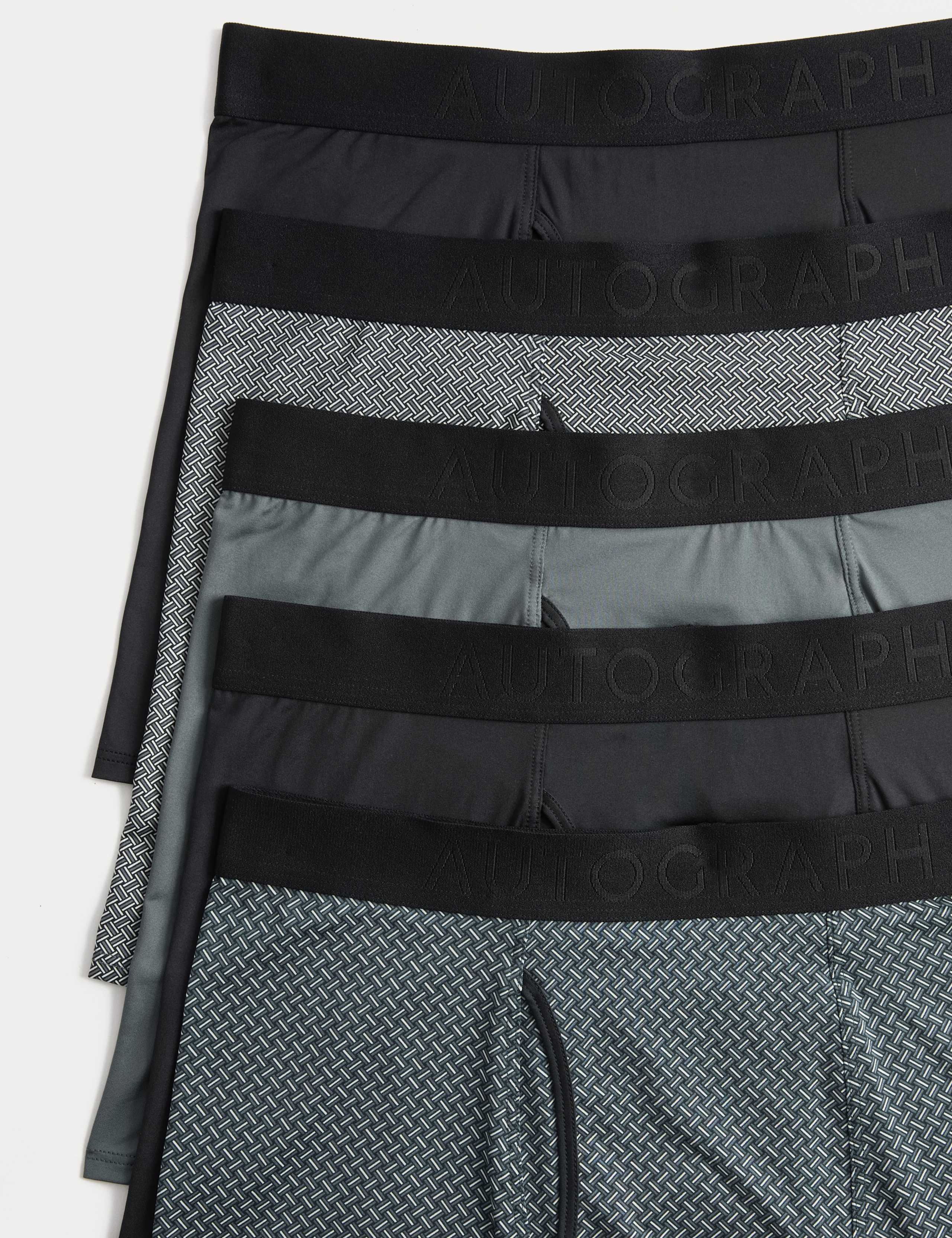 5 Pack Microskin Geometric Stretch Trunks 2 of 2