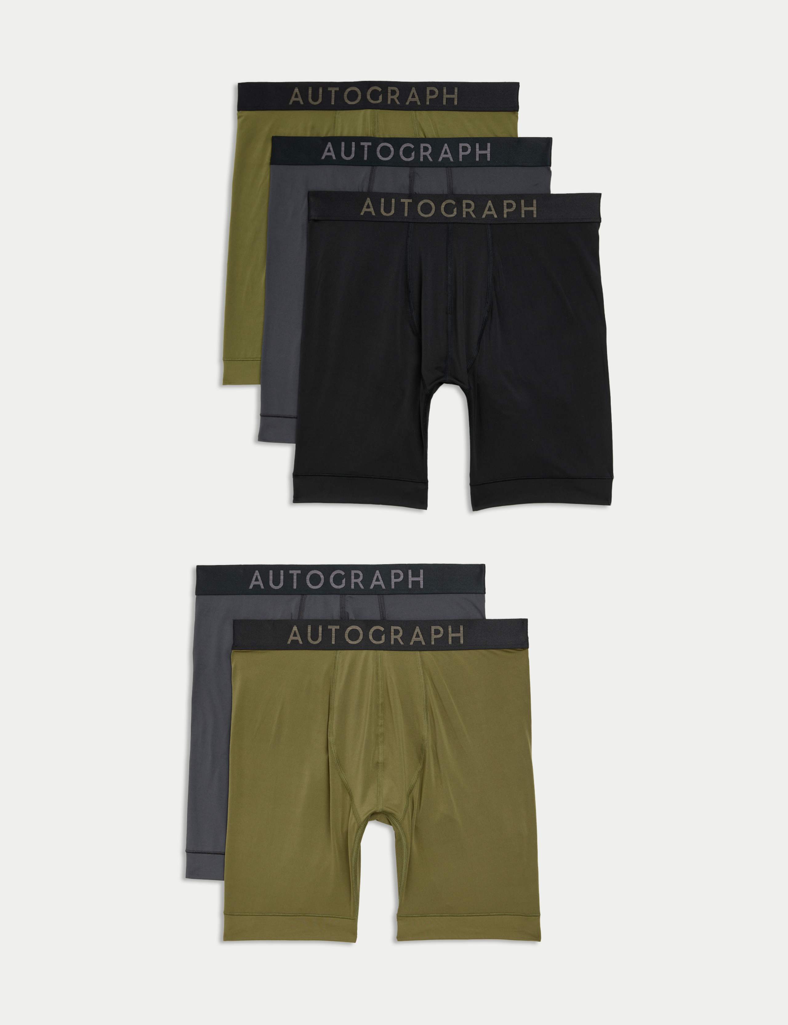 5pk Sports Longer Leg Trunks with Stretch 1 of 2