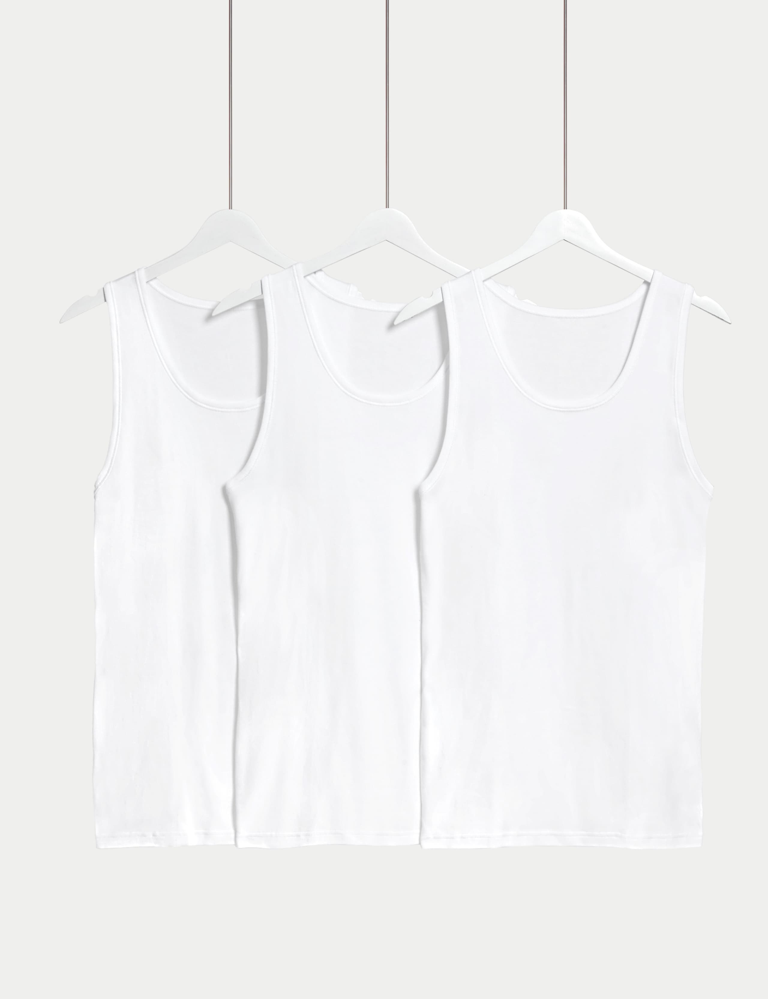 3 Pack Pure Cotton Sleeveless Vests 1 of 1