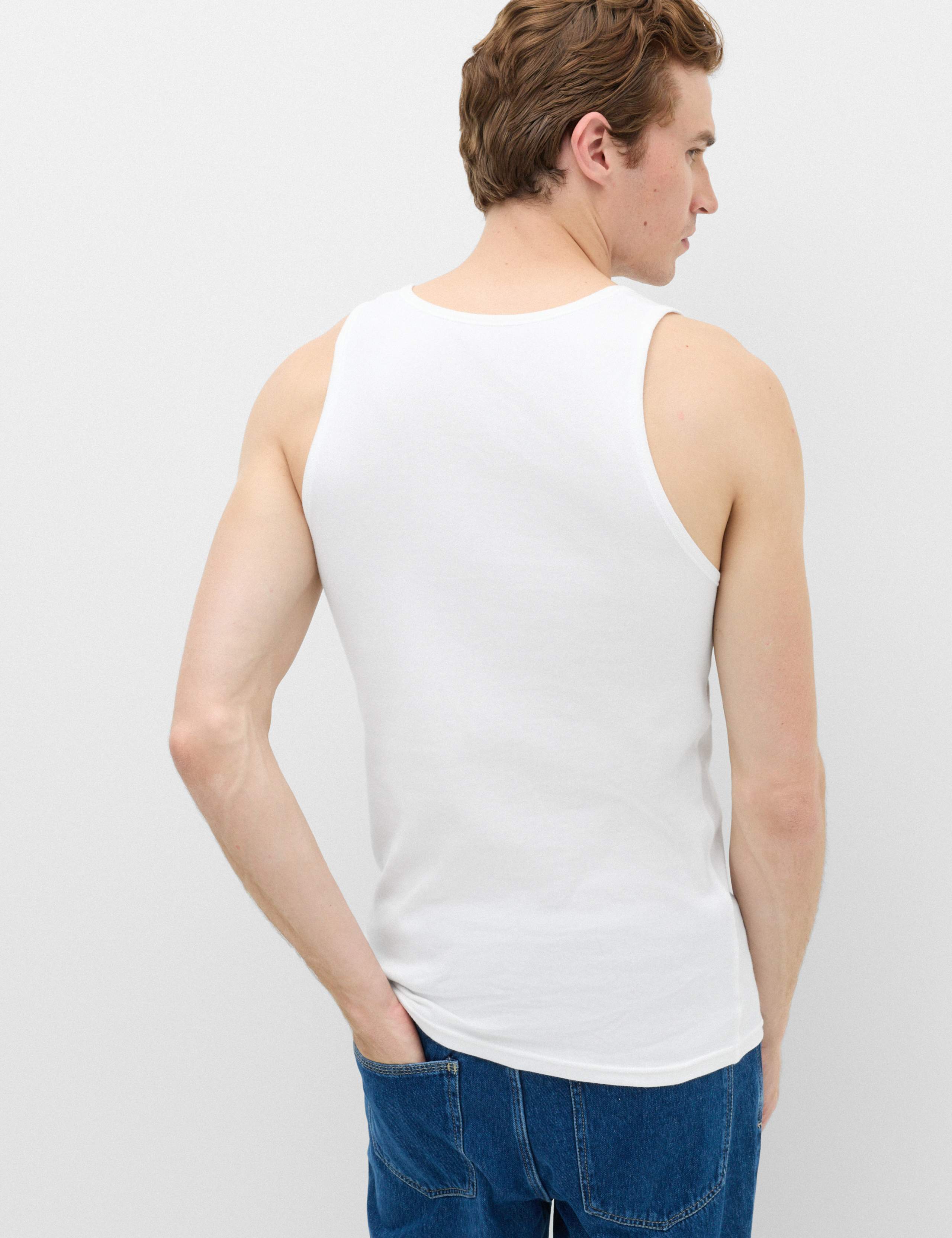 3 Pack Pure Cotton Sleeveless Vests 3 of 4