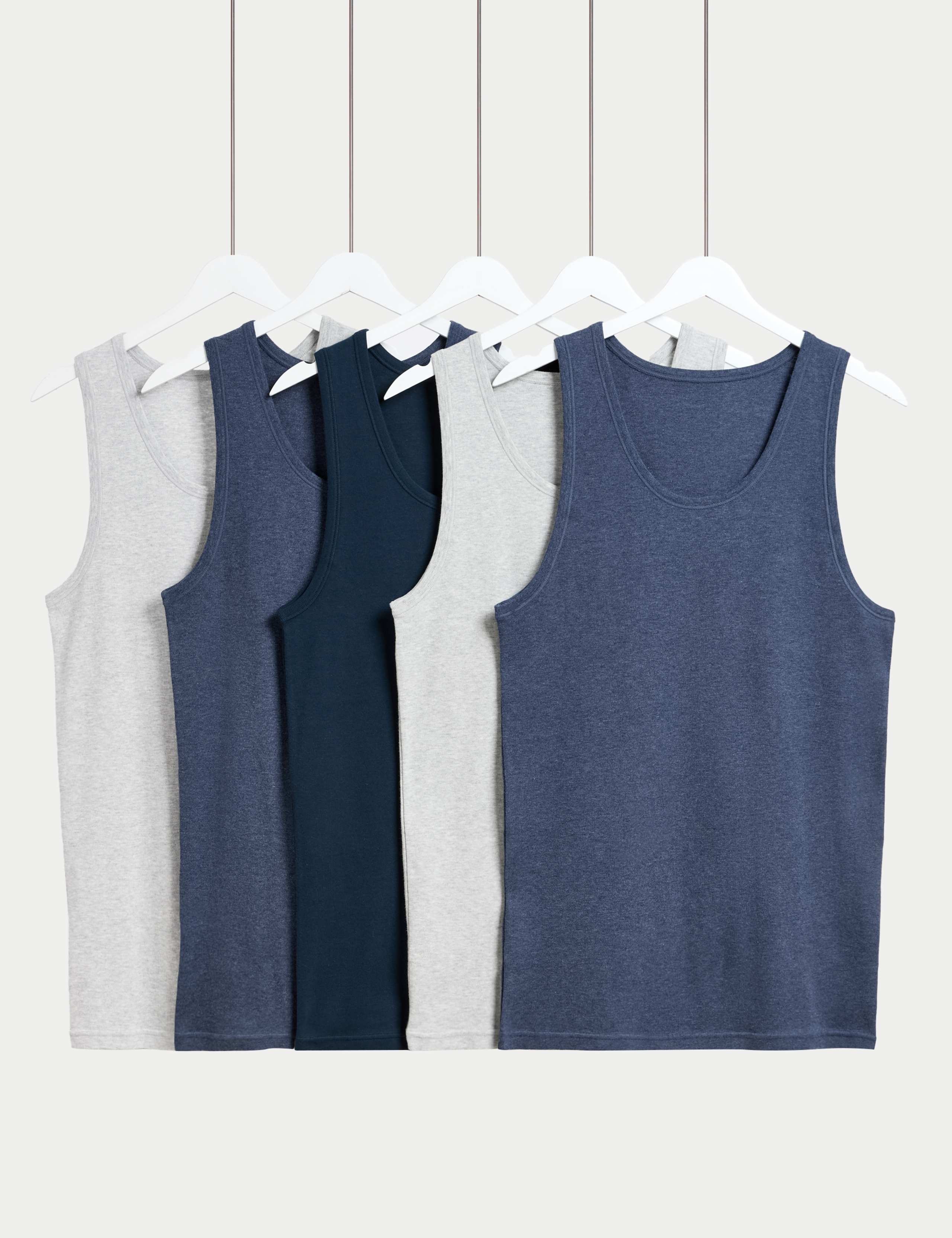 5 Pack Pure Cotton Sleeveless Vests 1 of 1