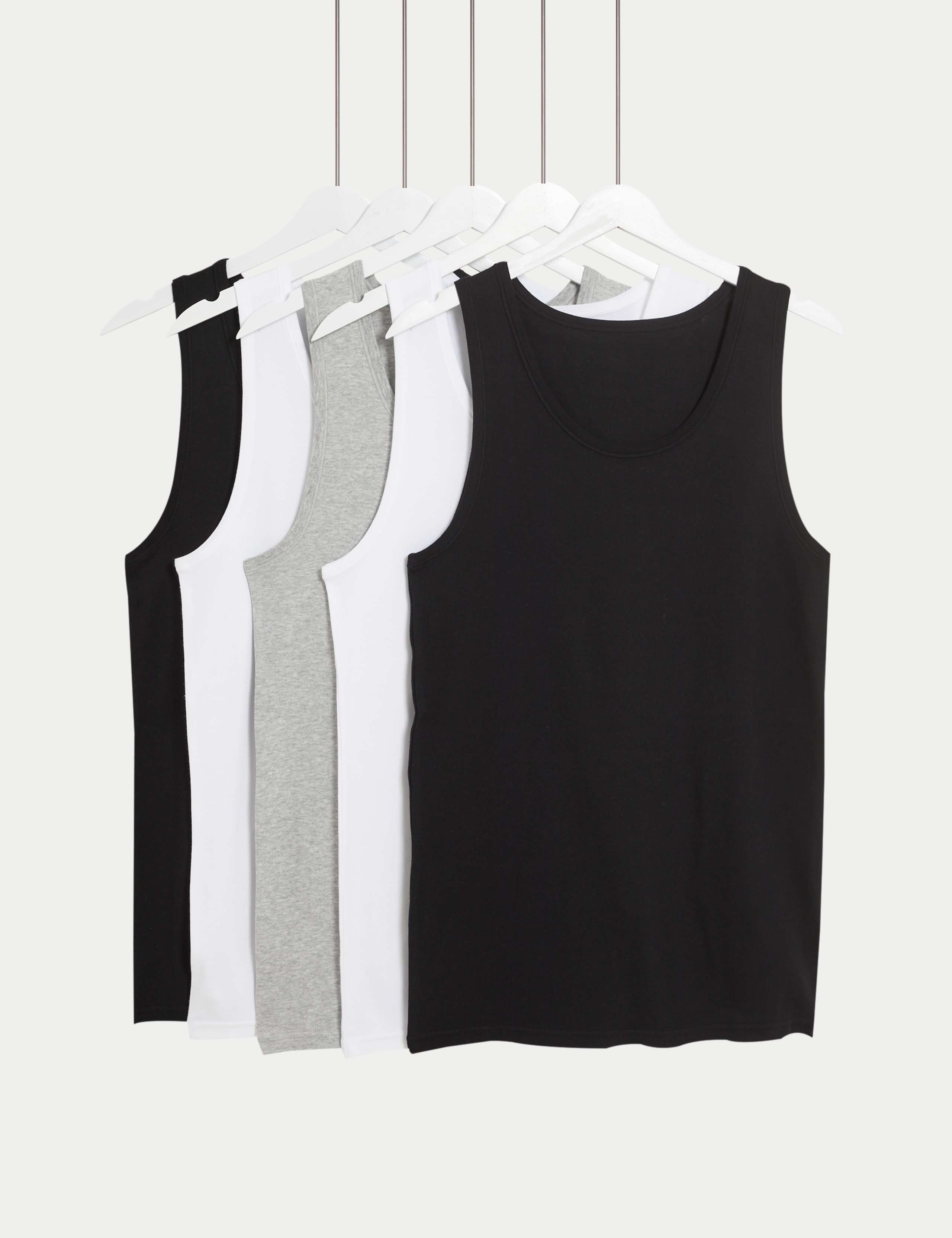 5 Pack Pure Cotton Sleeveless Vests 1 of 2